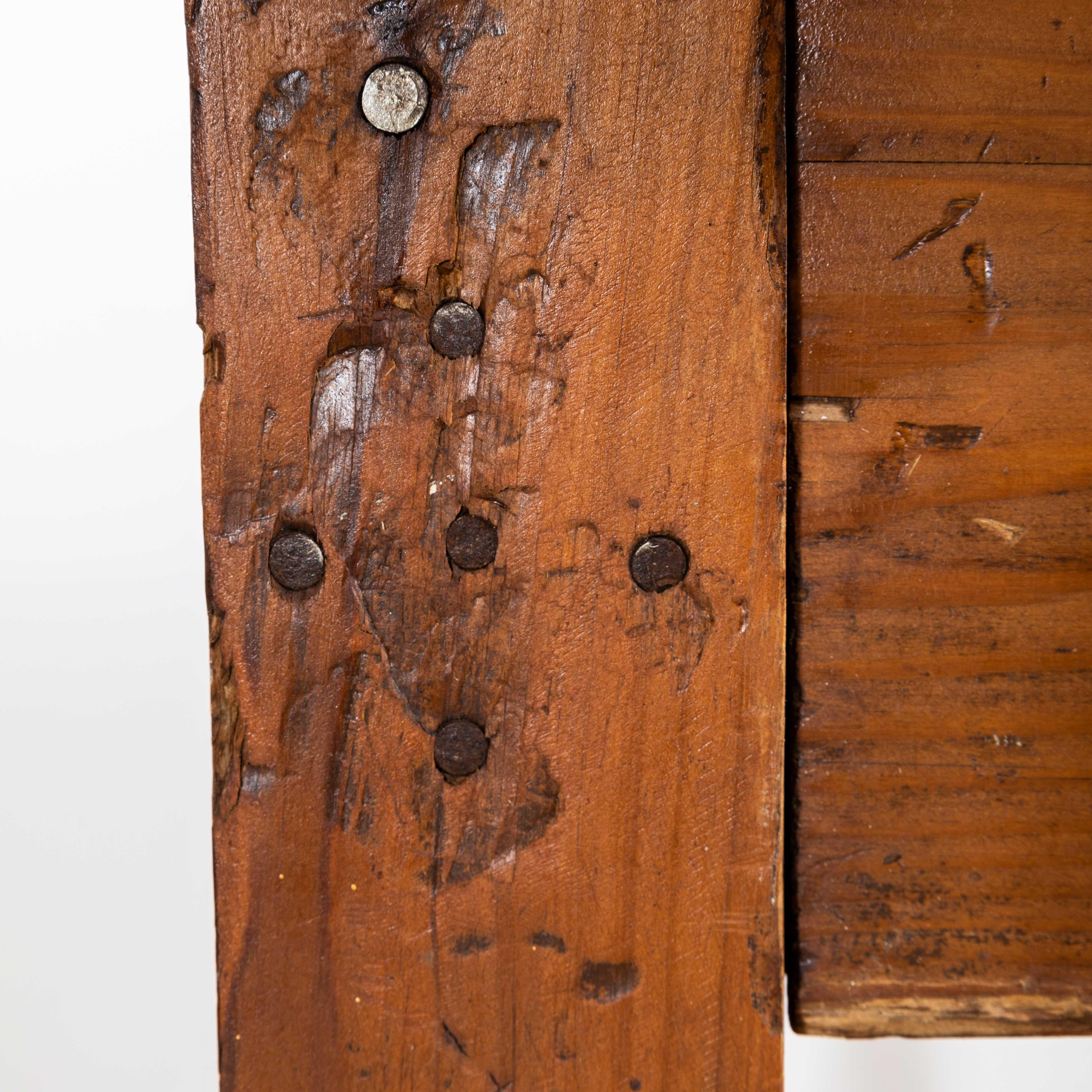 Pine 1920's Large Characterful French Kitchen Preparation Table - Turned Legs
