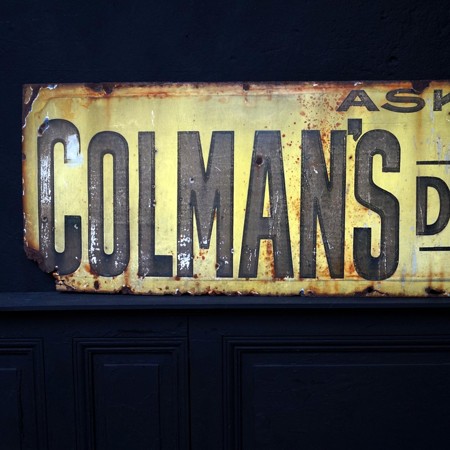 colman's mustard metal sign