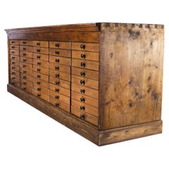 1920's Large French Workshop Bank Of Drawers - Forty Five Drawers