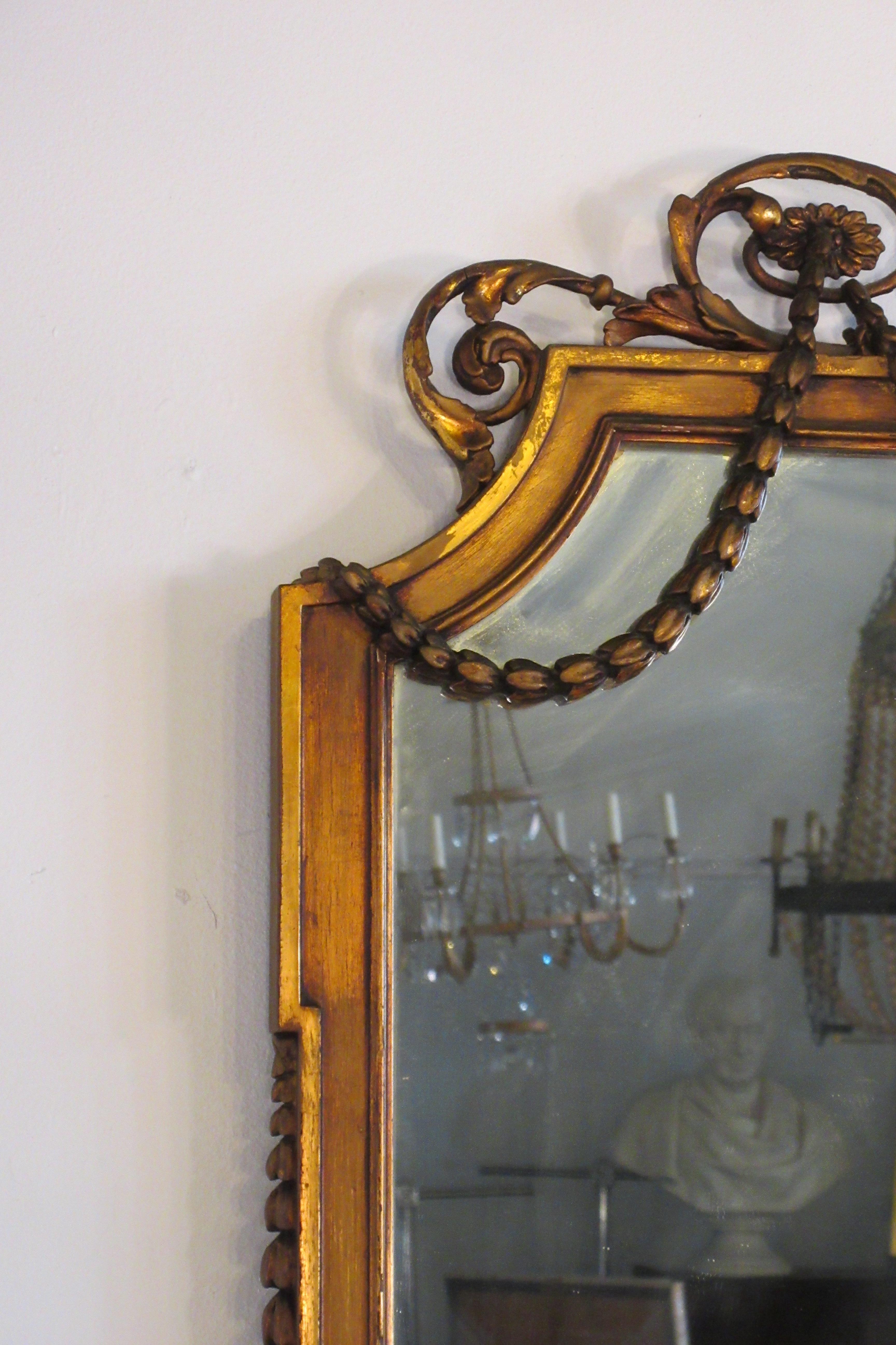 1920s Large Gustavian Wood and Gesso Mirror 2