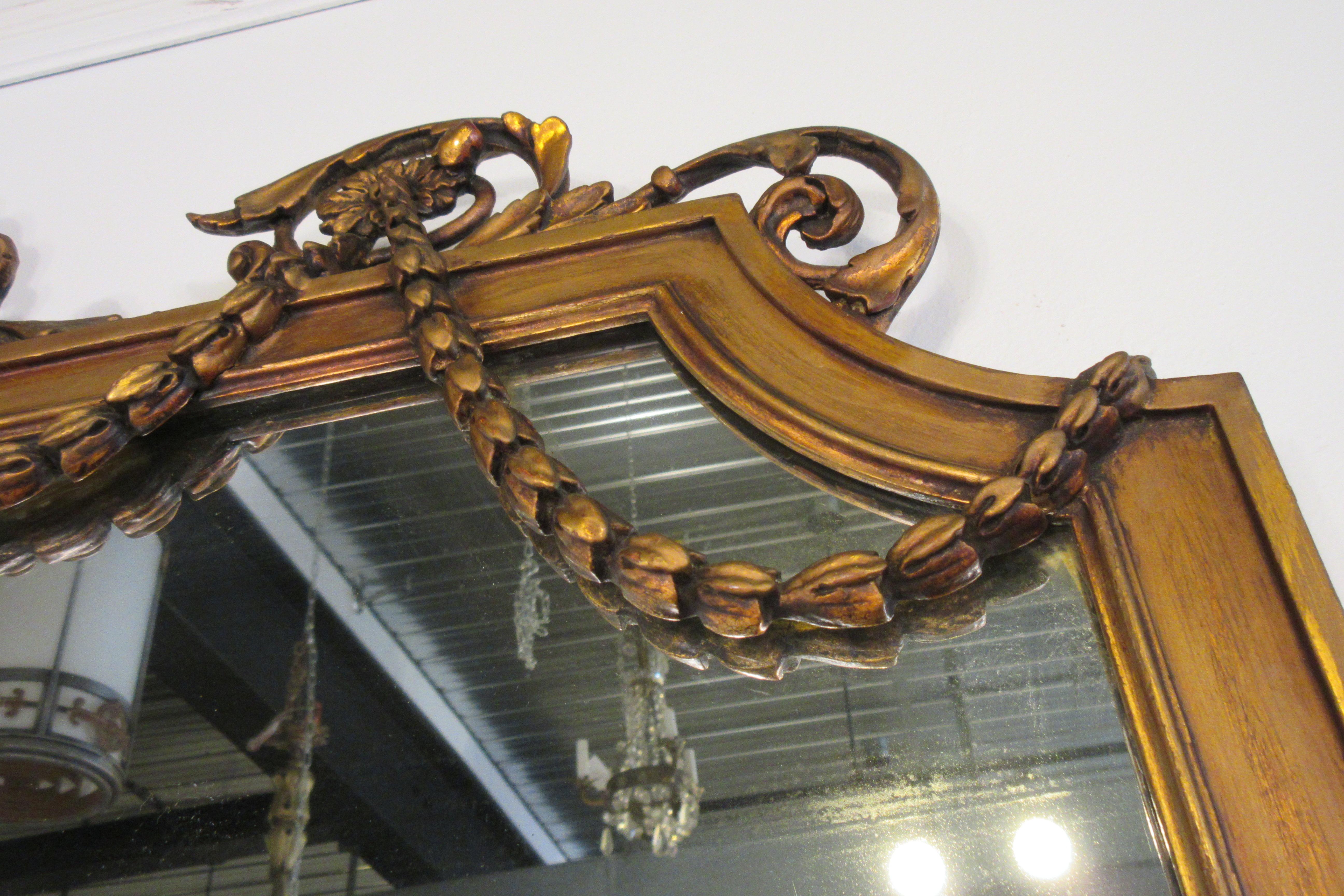 1920s Large Gustavian Wood and Gesso Mirror 3