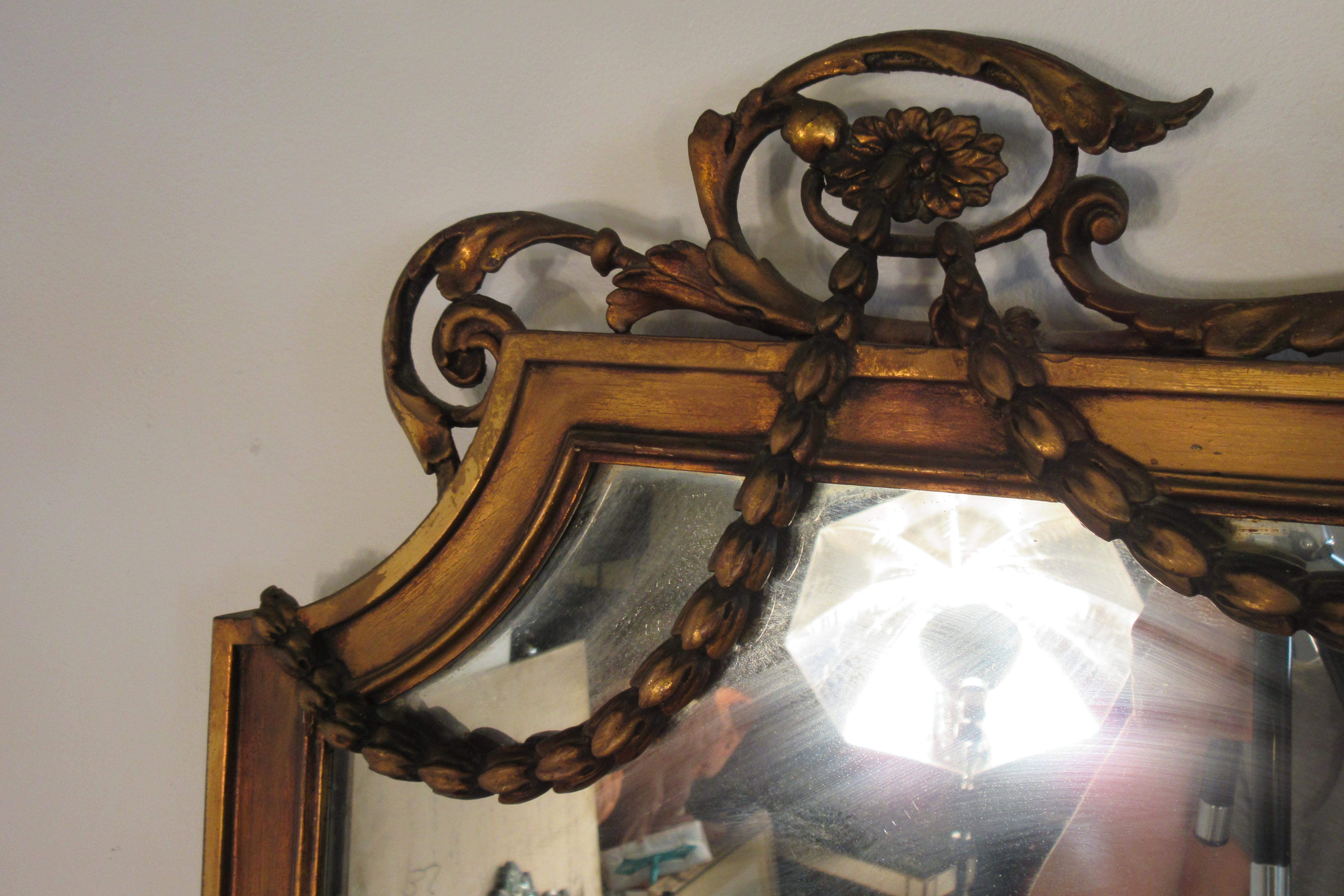 1920s Large Gustavian Wood and Gesso Mirror 4
