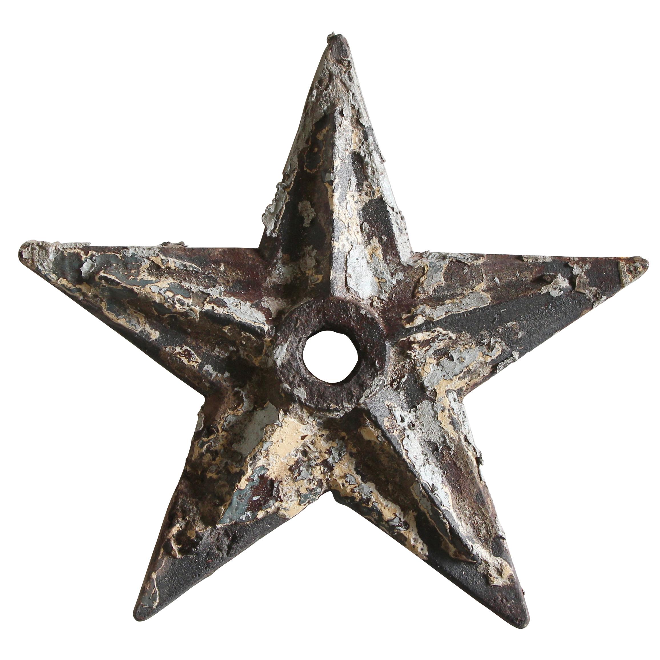 1920s Large NYC Tribeca Cast Iron Hurricane Plate Building Star