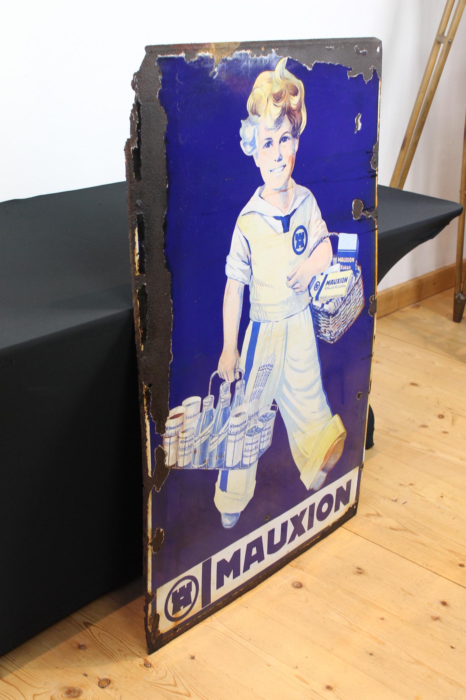 Large Porcelain Sign Mauxion Chocolat, 1920s, Germany  For Sale 4