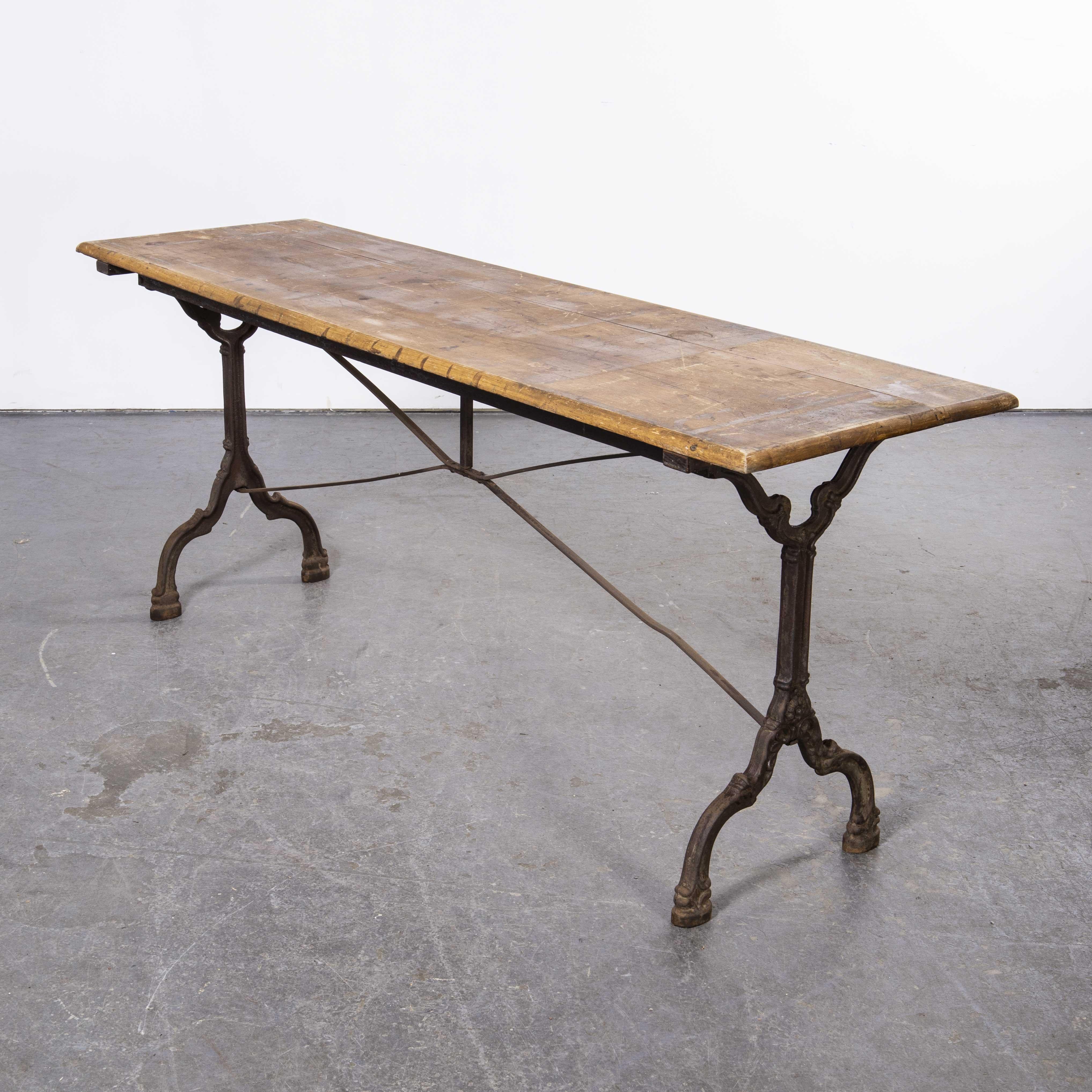 Early 20th Century 1920's Large Rectangular Cast Base Dining Table '1360'