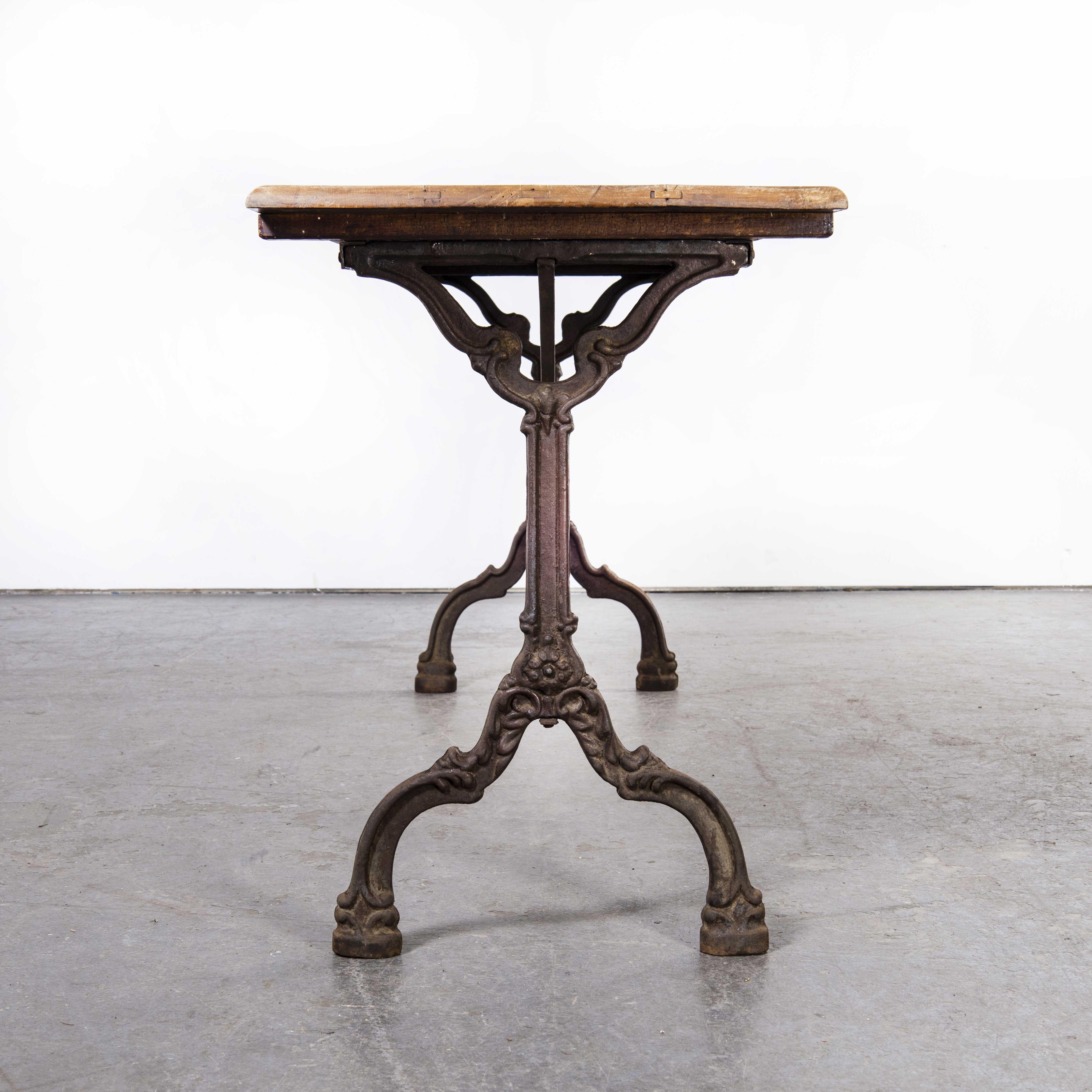 1920's Large Rectangular Cast Base Dining Table '1360' 3
