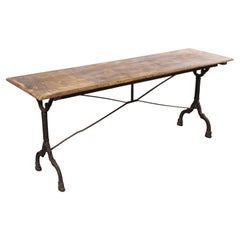 1920's Large Rectangular Cast Base Dining Table '1360'