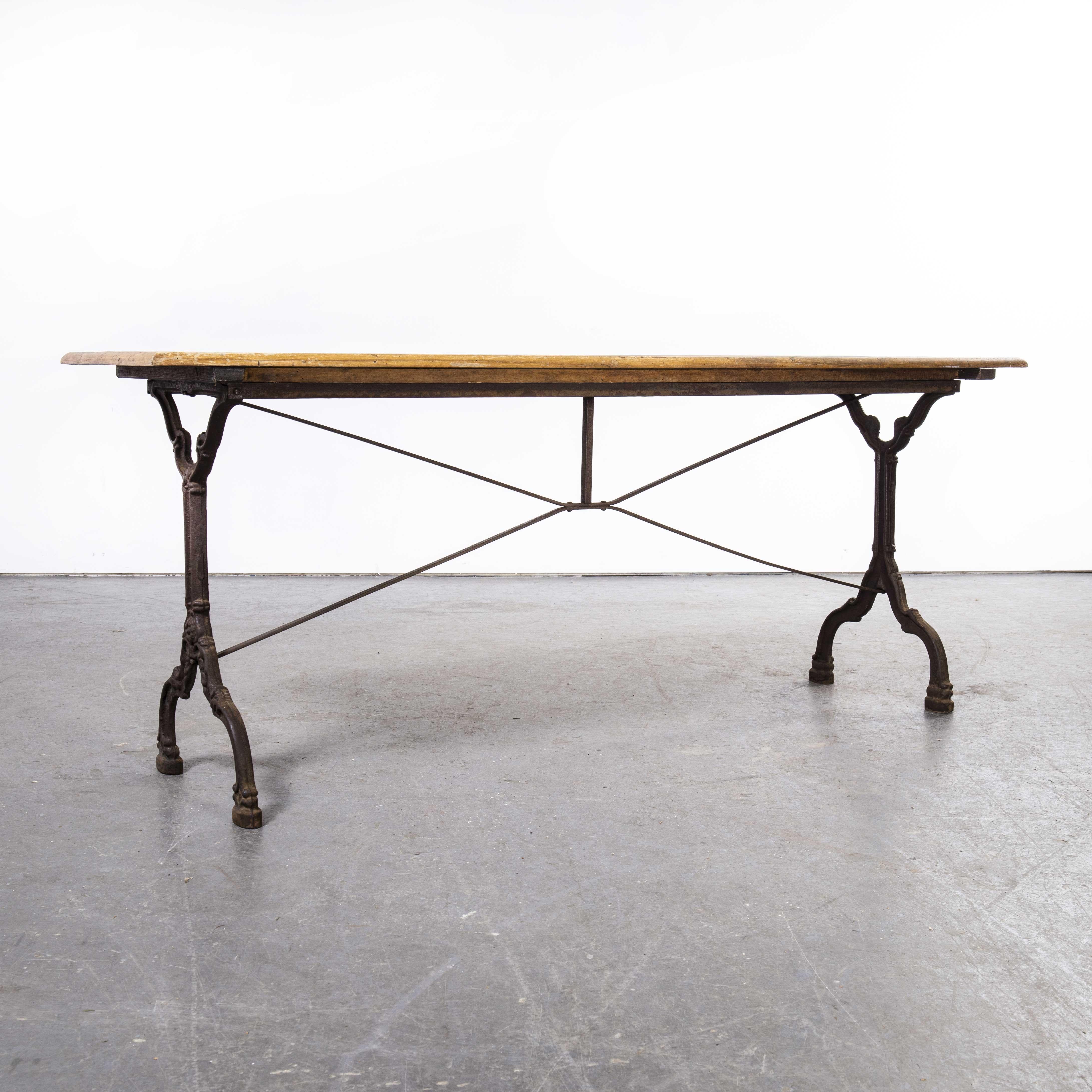 1920's Large Rectangular Cast Base Dining Table '1361' In Good Condition In Hook, Hampshire