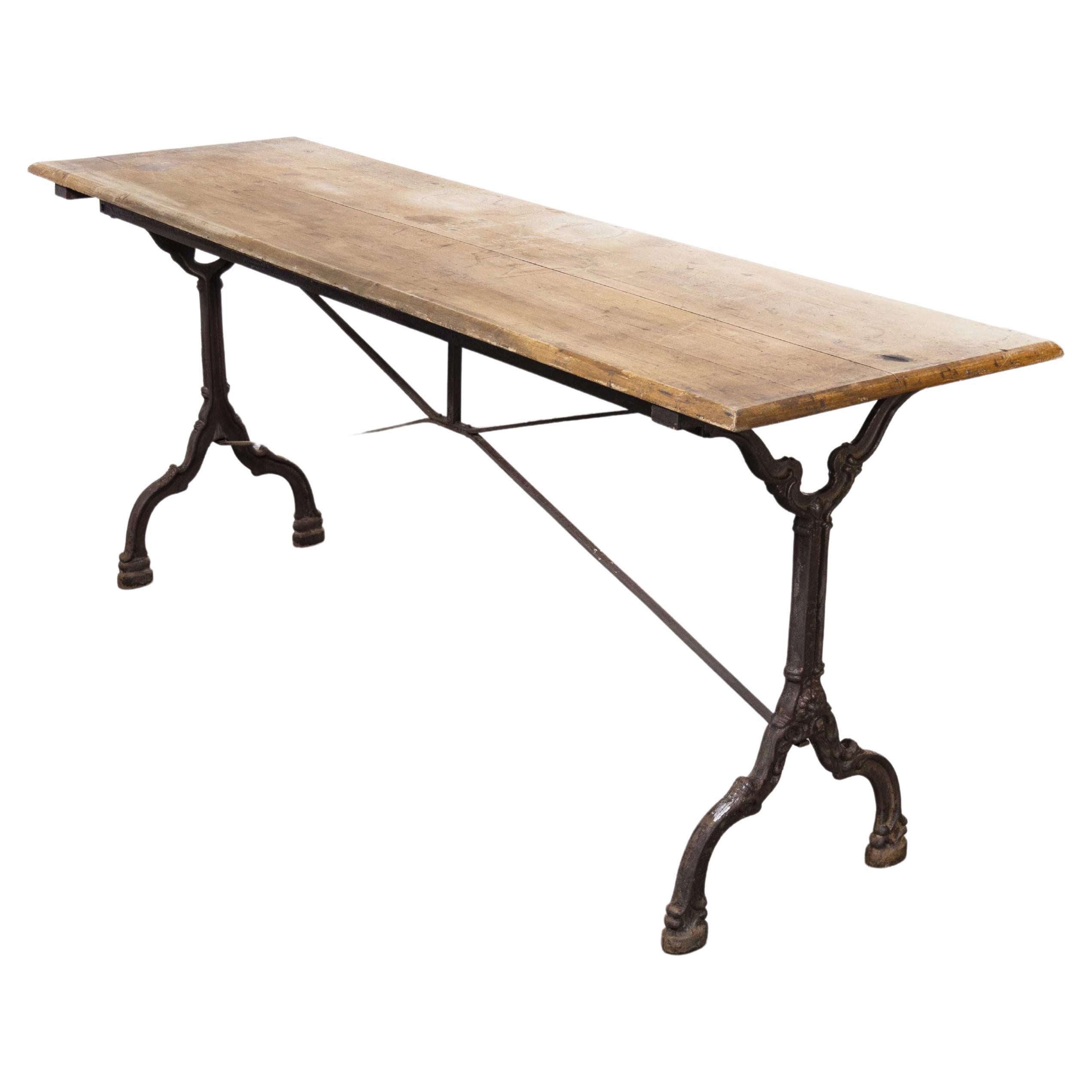 1920's Large Rectangular Cast Base Dining Table '1361'