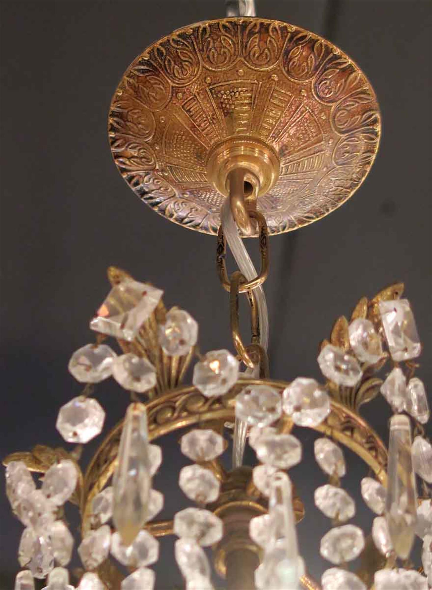 1920s Large-Scale Ten-Arm Crystal Chandelier 1