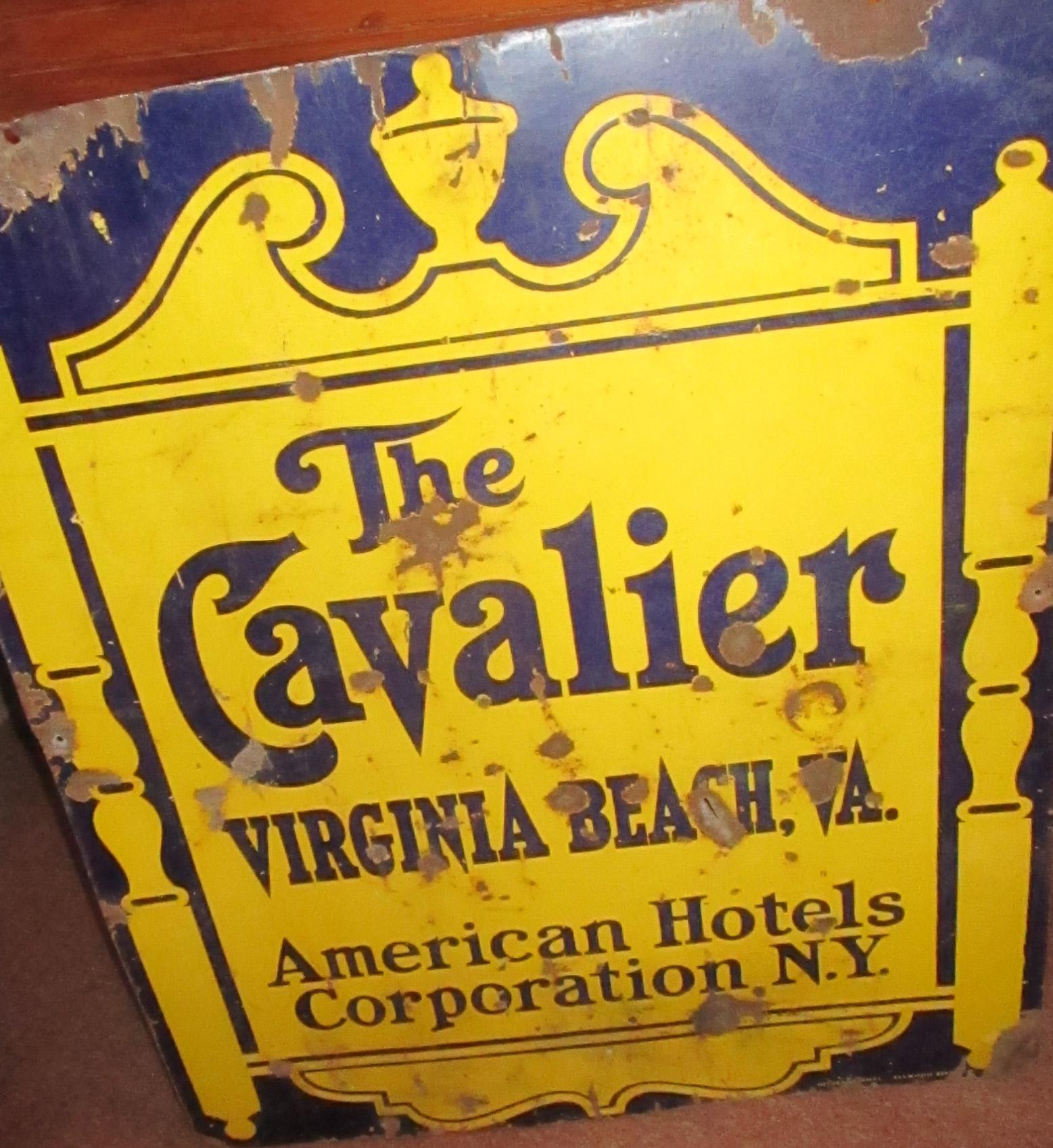 1920's Large Tin Double Sided Advertising Sign from Oglethorpe Hotel Savannah GA 3