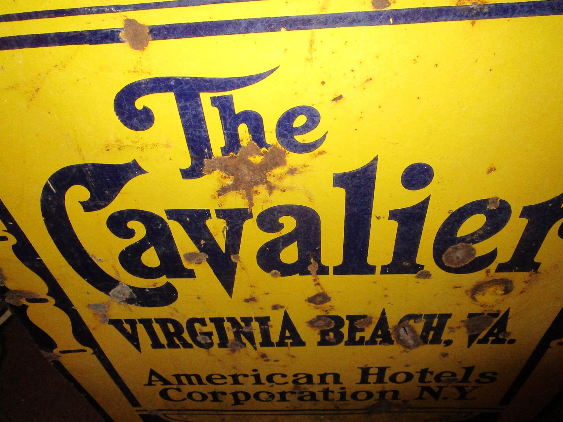 1920's Large Tin Double Sided Advertising Sign from Oglethorpe Hotel Savannah GA 1