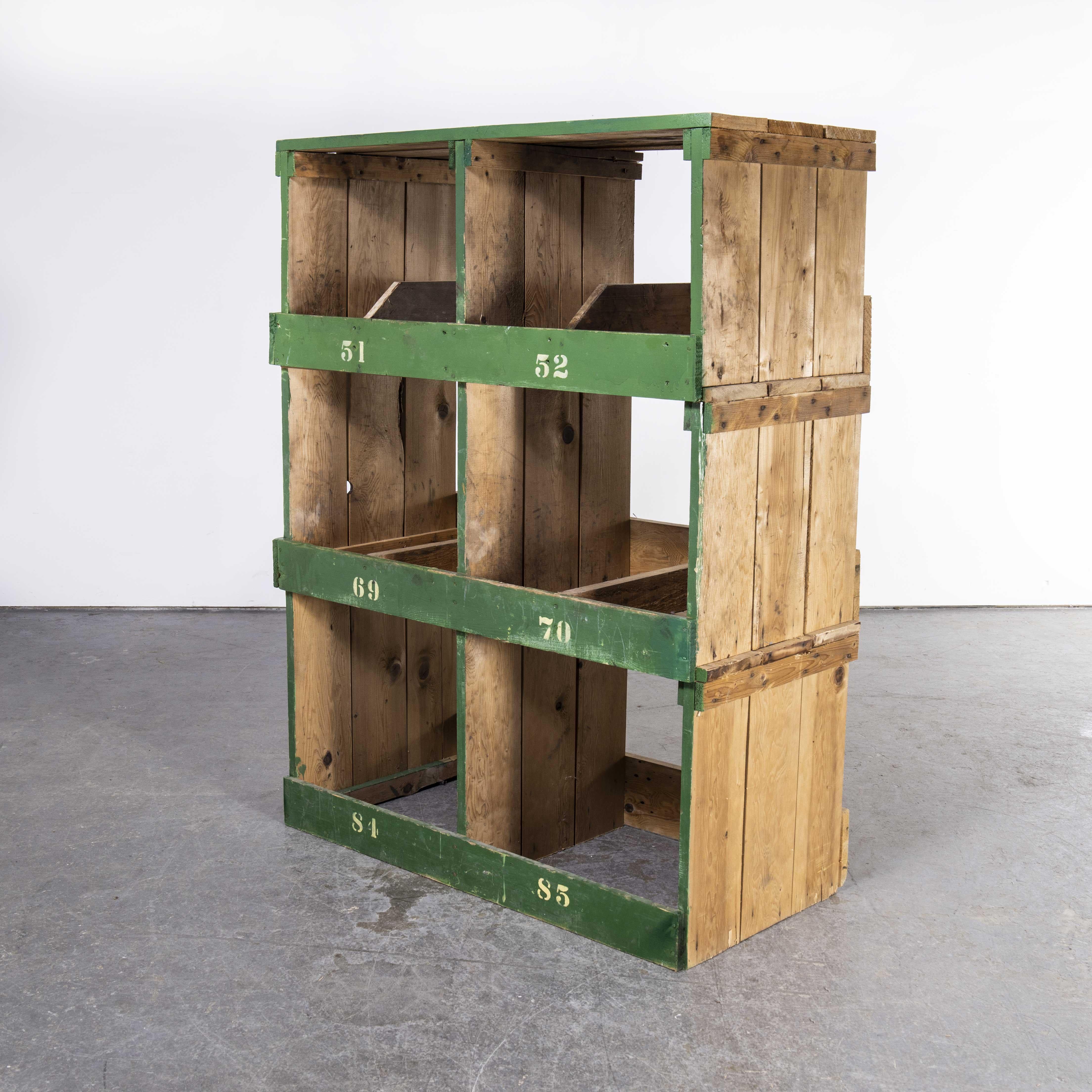 1920’s Late Victorian pigeon hole unit – storage – shelving unit (Model 23)

1920’s Late Victorian pigeon hole unit – storage – shelving unit (Model 23). Sourced from a brickyard in the north of England, outside Hull. The works had been producing