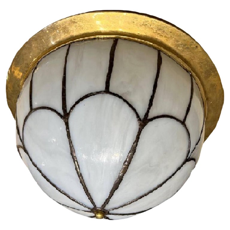 1920s Leaded Glass Light Fixture For Sale at 1stDibs