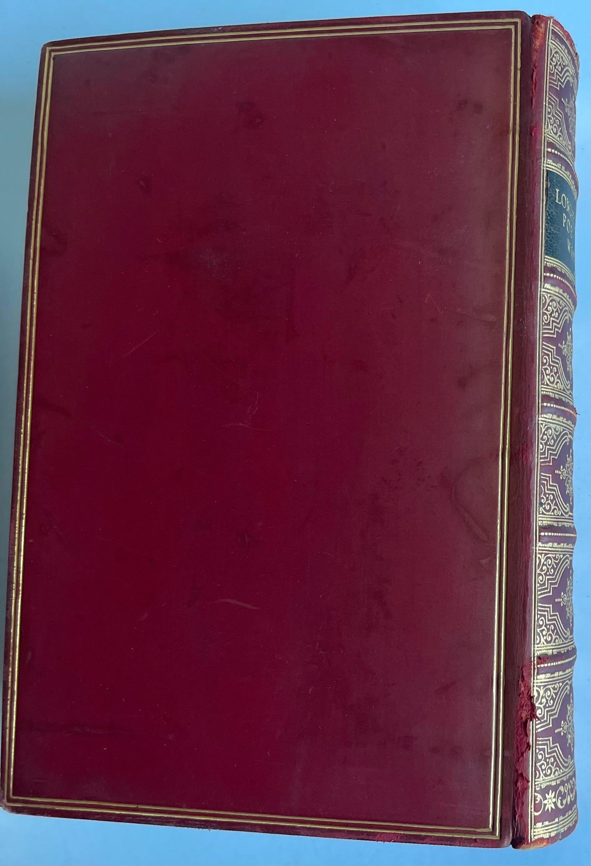 1920er Jahre Leder gebundene poetische Longfellow & Tennyson Bücher, Satz von 2 7
