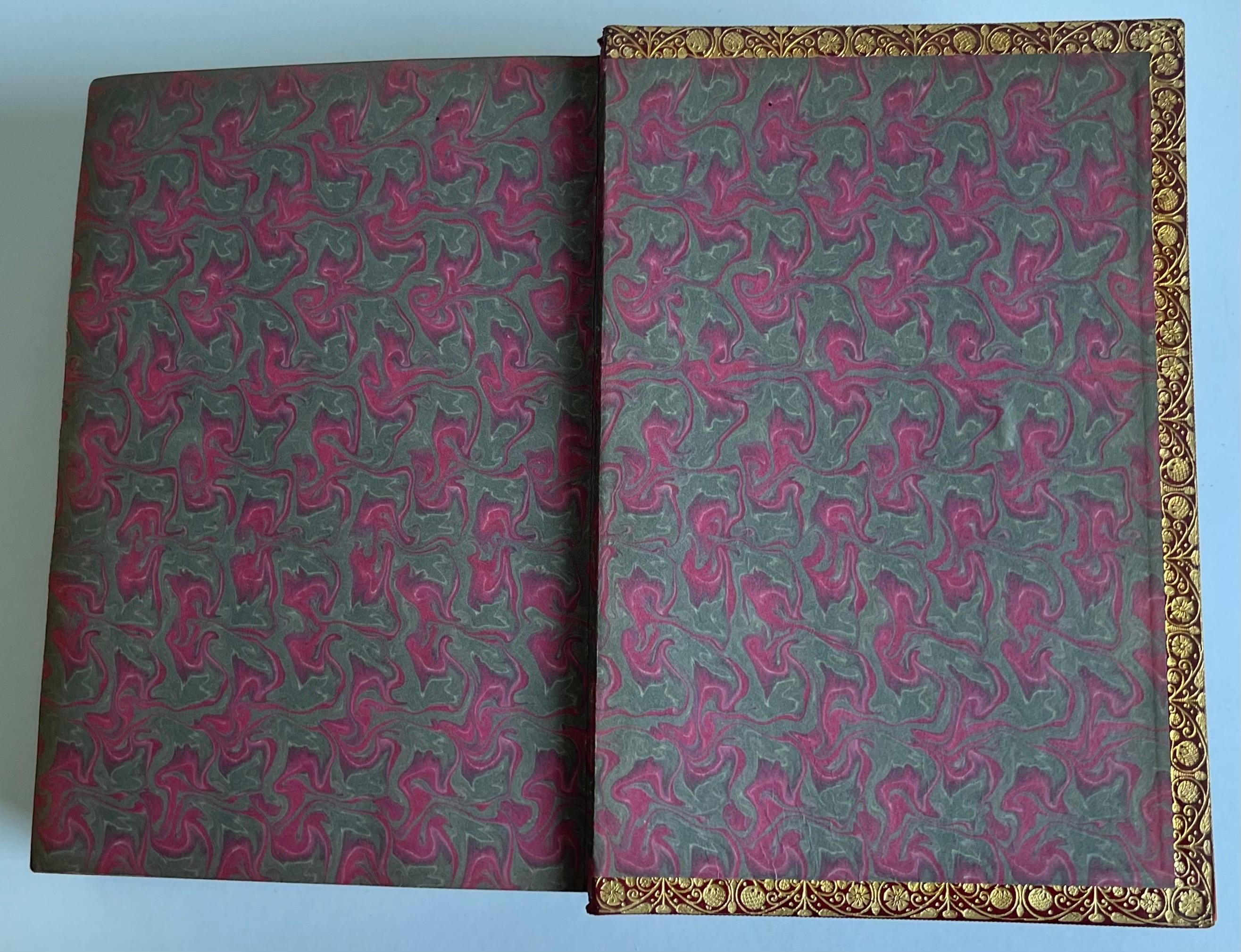 1920er Jahre Leder gebundene poetische Longfellow & Tennyson Bücher, Satz von 2 2