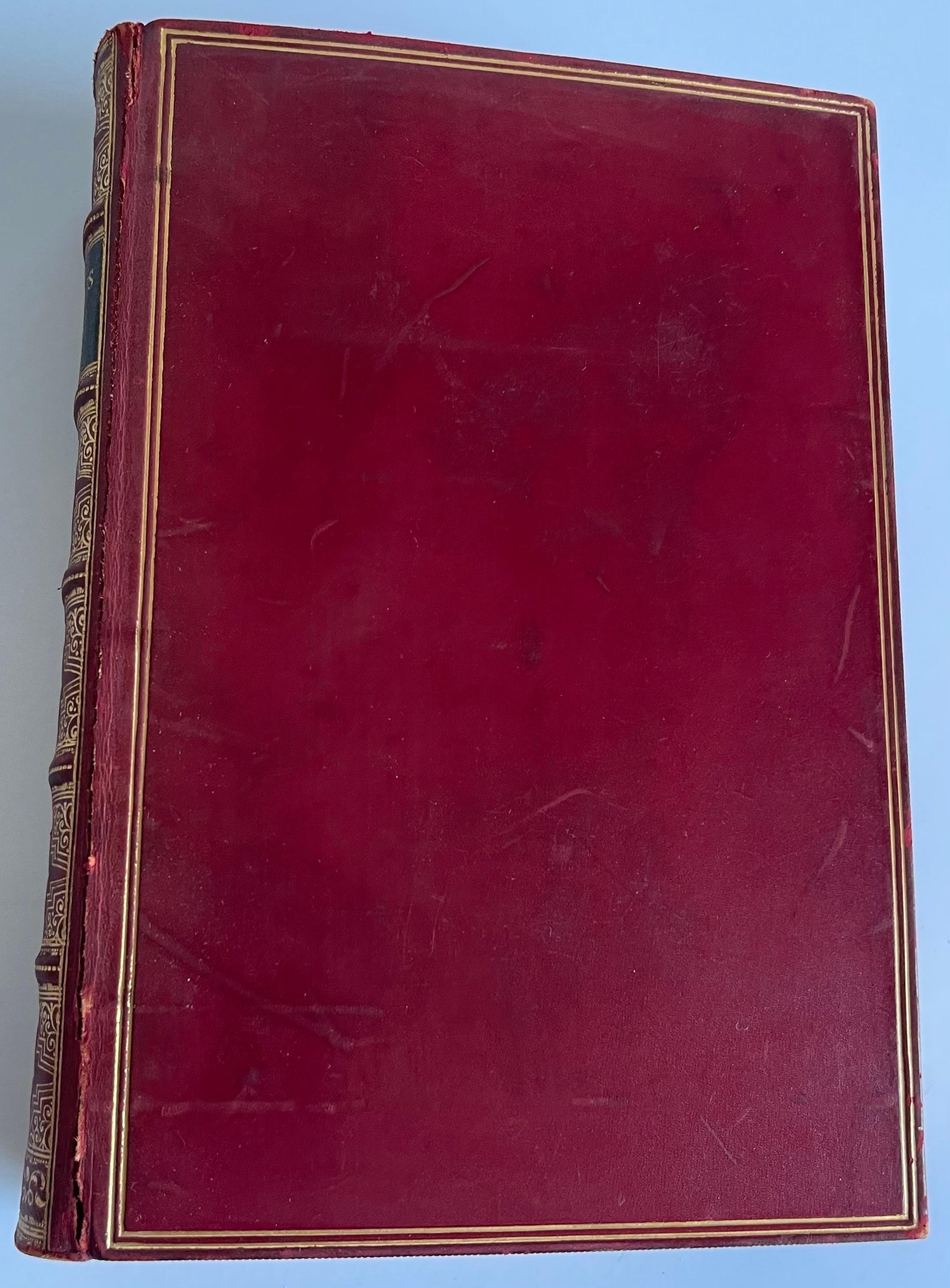 1920er Jahre Leder gebundene poetische Longfellow & Tennyson Bücher, Satz von 2 3