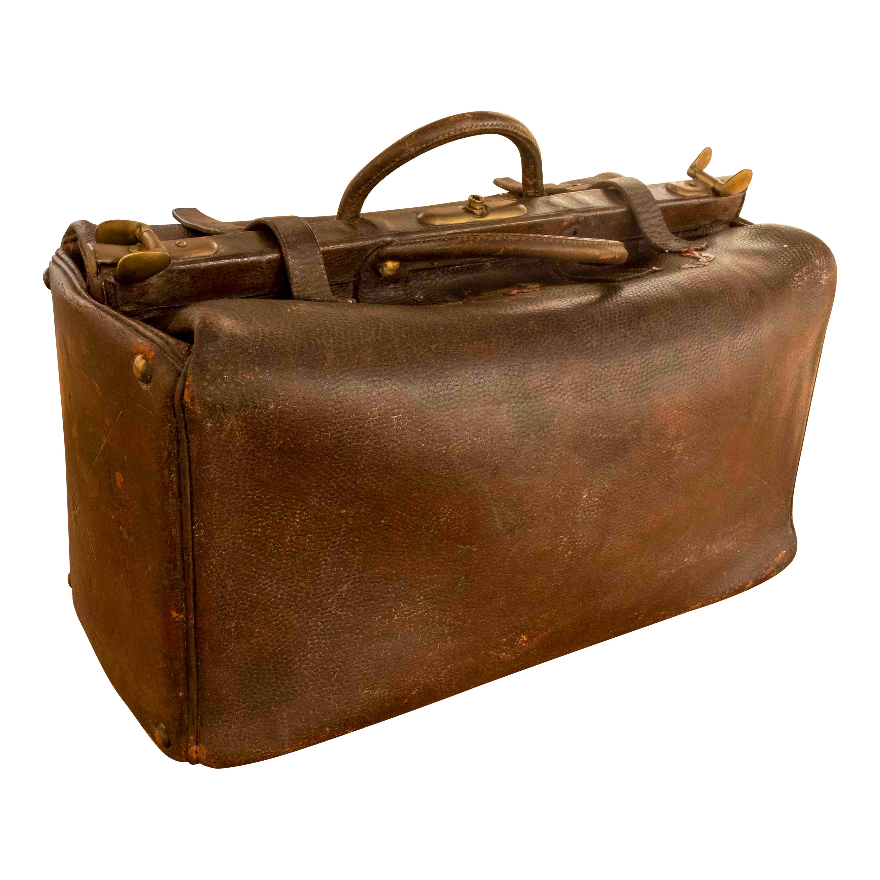 Tirelire de valise des années 1920 avec sceaux à cire d'origine et fermetures en bronze