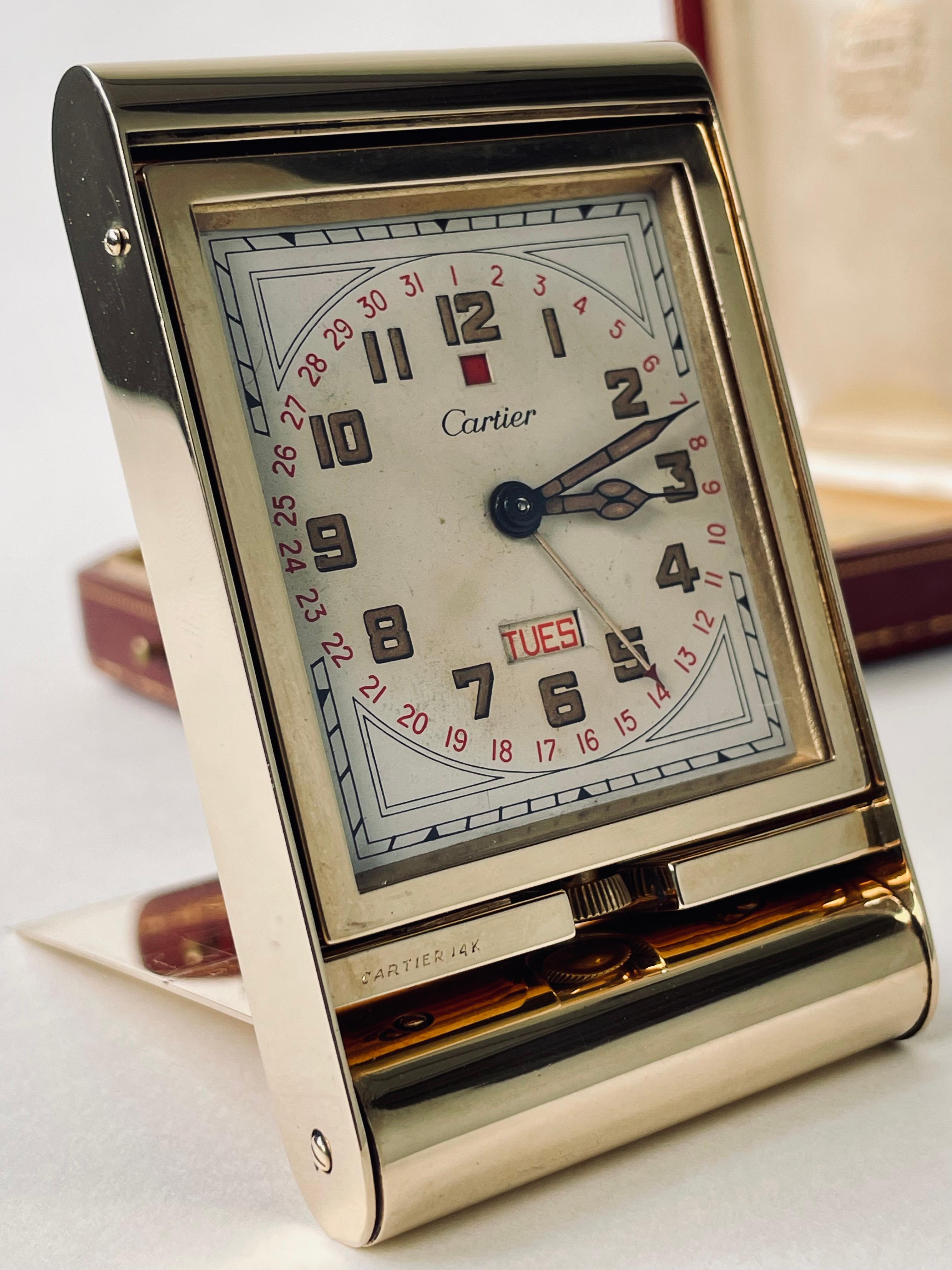 Paris, circa 1935, polished gold folding case signed 