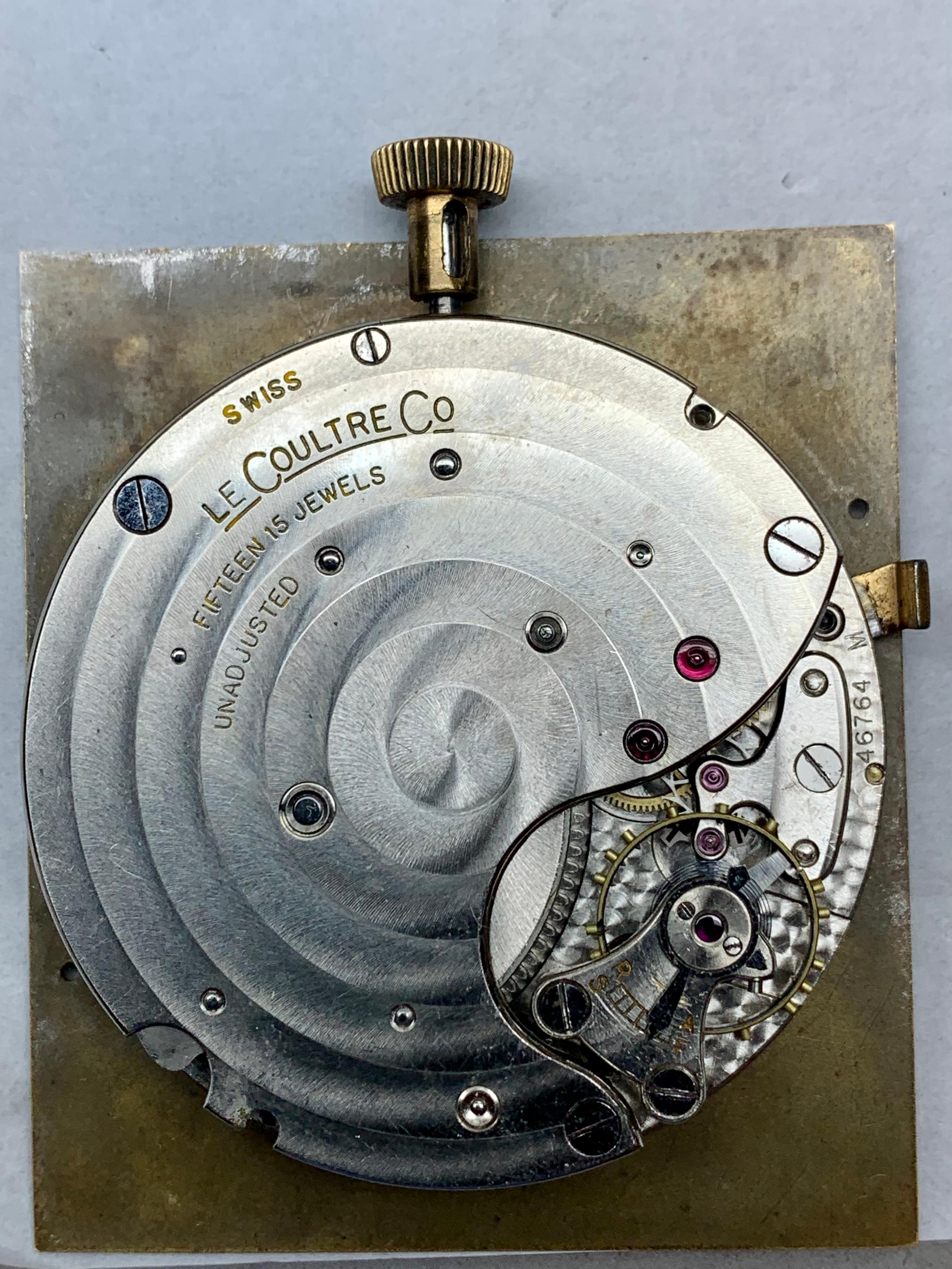 Mid-20th Century Cartier Deco Solid Gold Ados Travel Clock with Original Box, Morgan Provenance