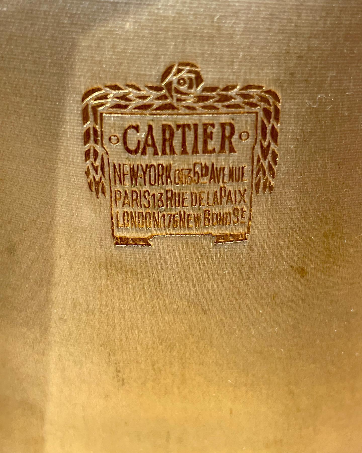 Cartier Deco Solid Gold Ados Travel Clock with Original Box, Morgan Provenance In Fair Condition In Asheville, NC