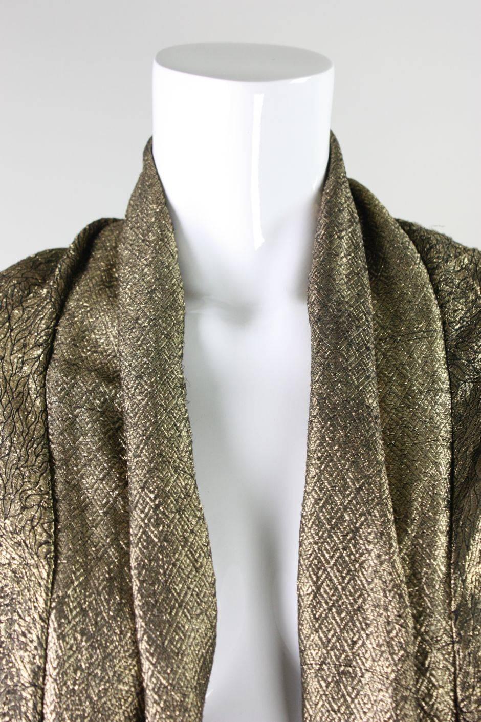 Women's 1920's Liberty of London Gold Lame Cocoon Coat For Sale