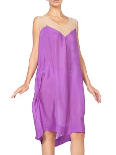 1920'S Purple Silk Slip Dress Perfect For Lace & Chiffon