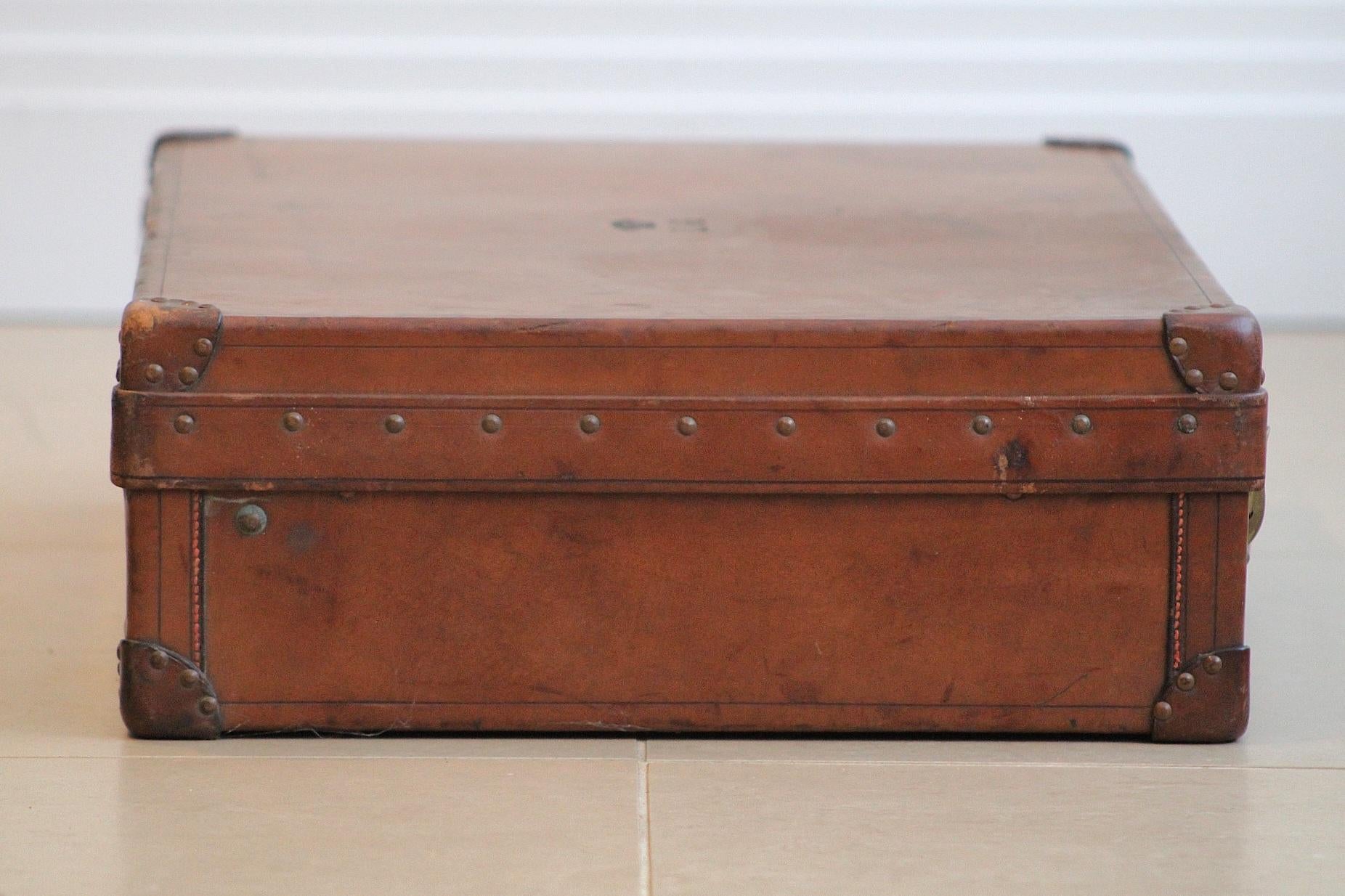 1920s Louis Vuitton Leather Case With Royal Provenance and Genuine Cover For Sale 1