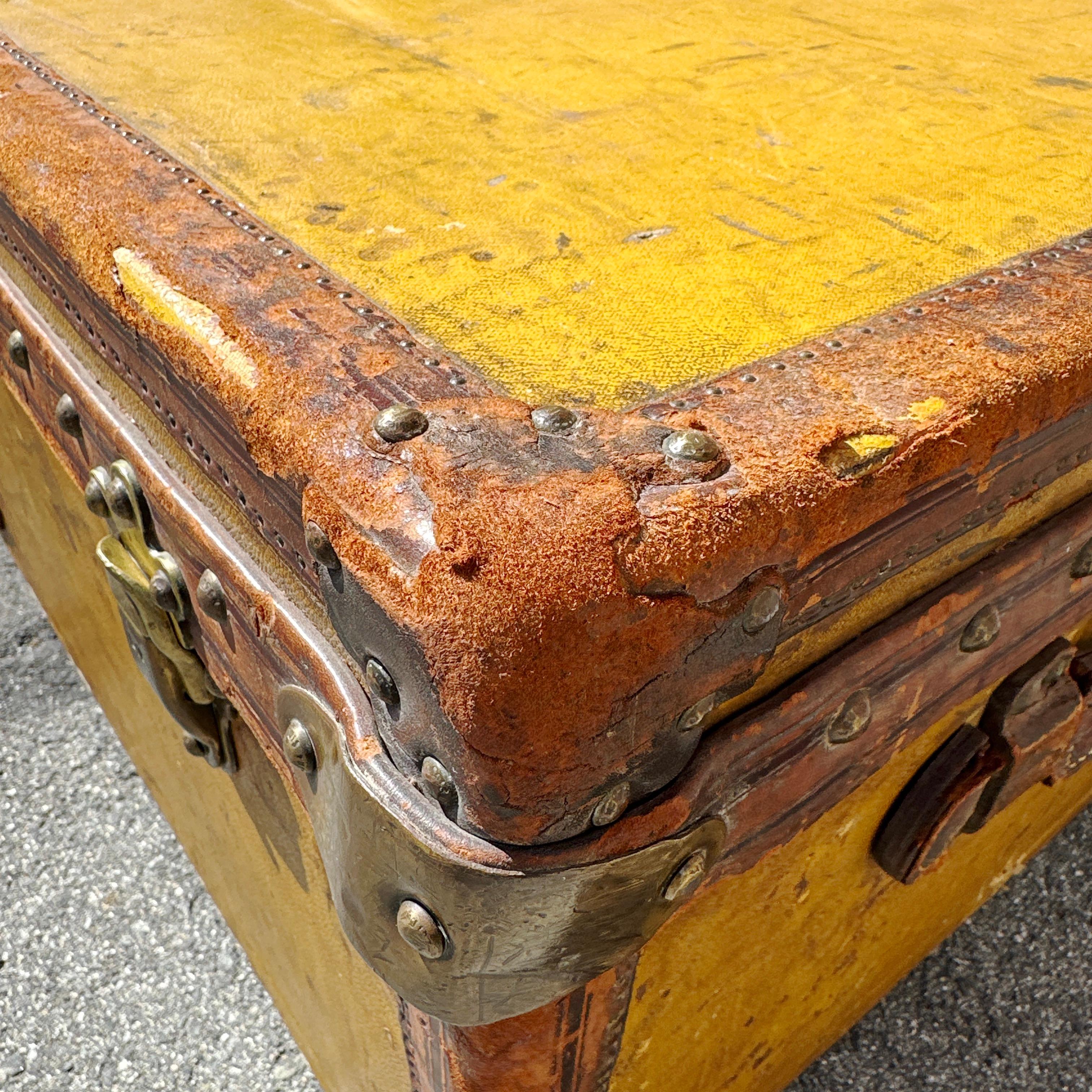 1920s LOUIS VUITTON Orange Vuittonite Cabin Steamer Trunk w/ provenance For Sale 3