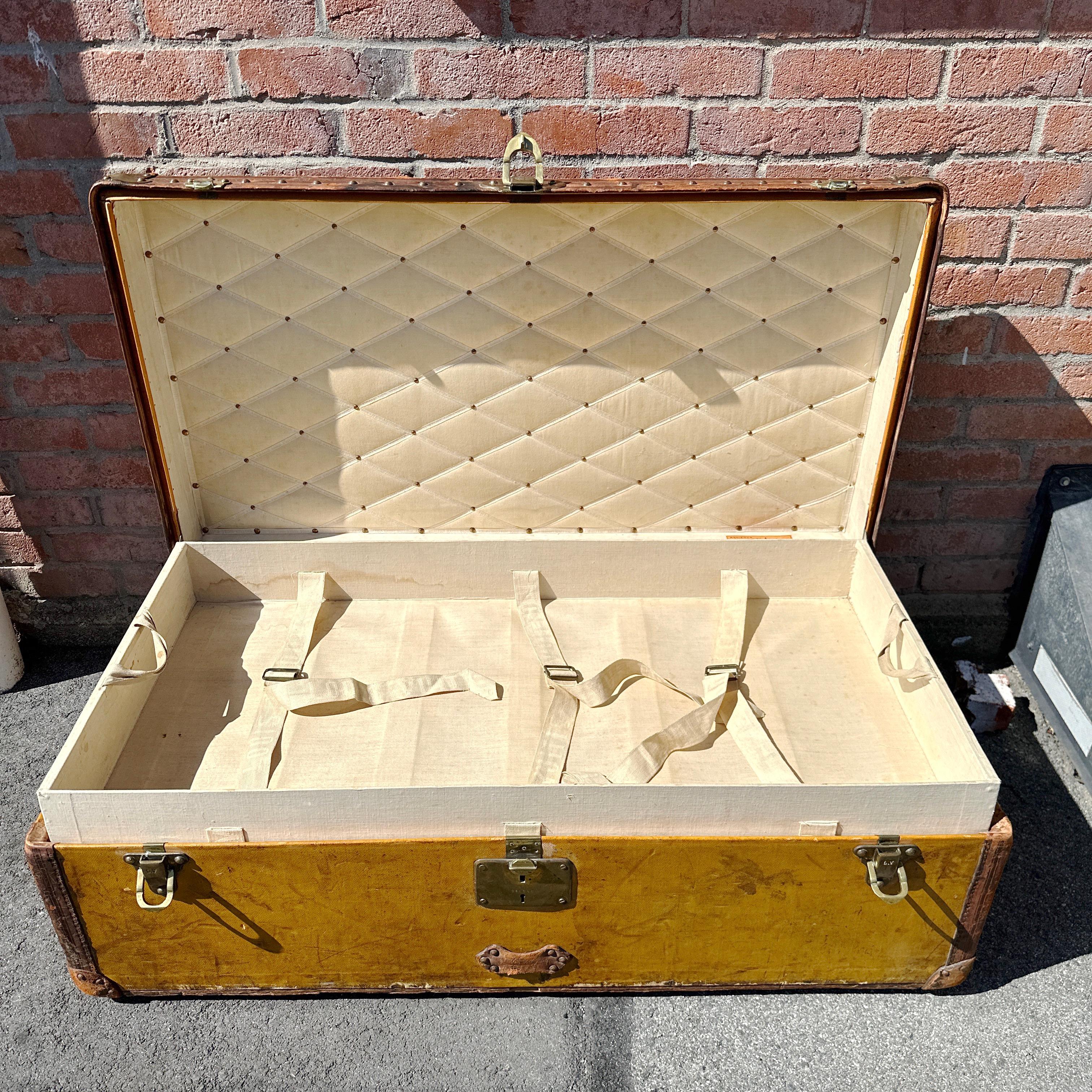 1920s LOUIS VUITTON Orange Vuittonite Cabin Steamer Trunk w/ provenance For Sale 6