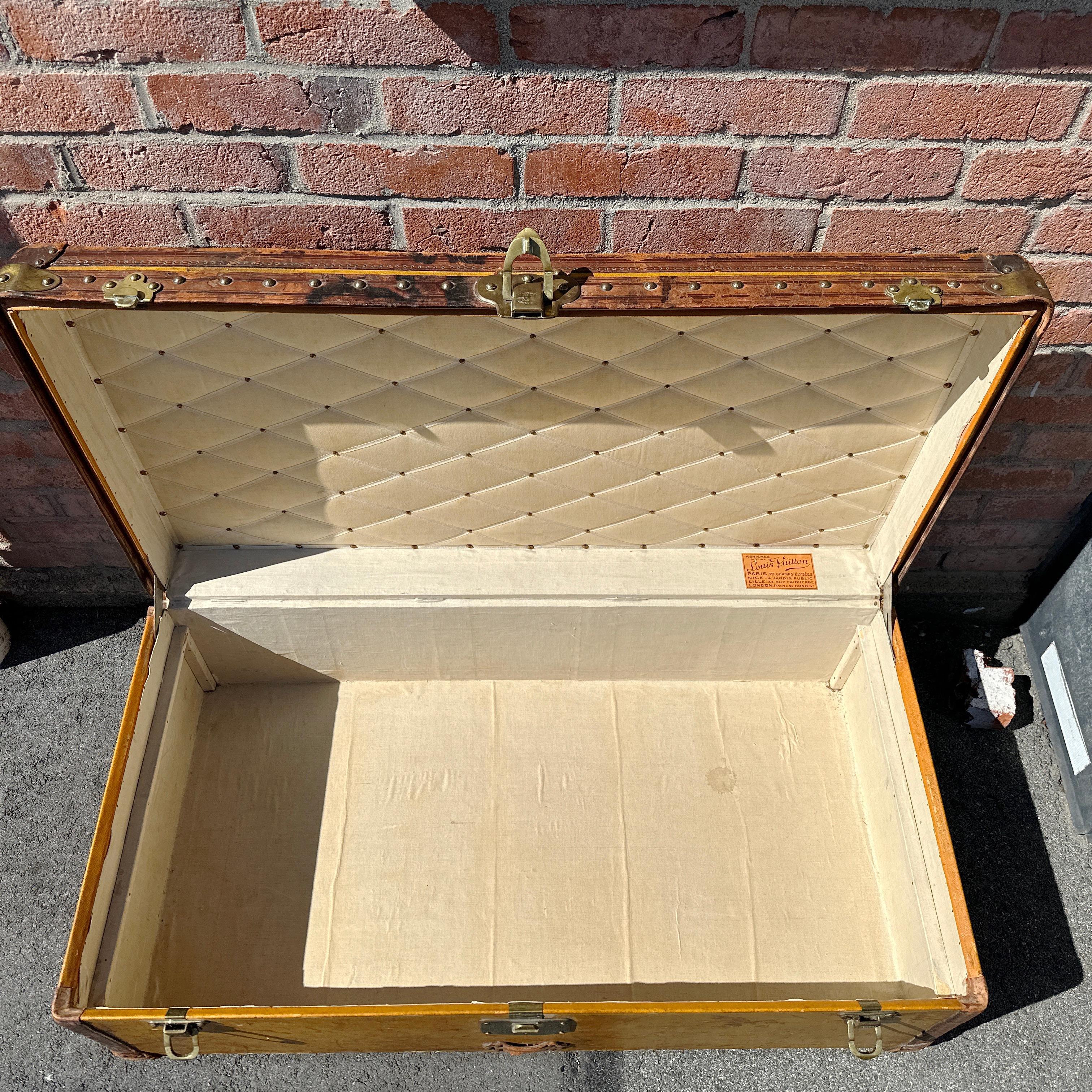1920s LOUIS VUITTON Orange Vuittonite Cabin Steamer Trunk w/ provenance For Sale 8