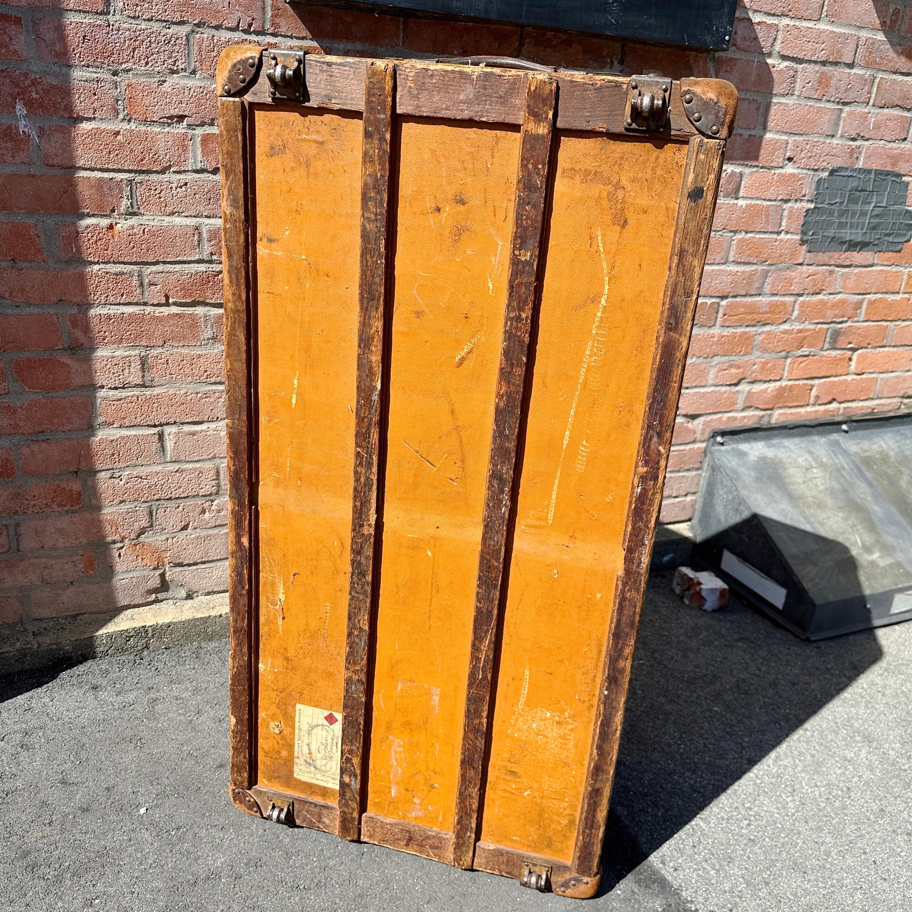 1920s LOUIS VUITTON Orange Vuittonite Cabin Steamer Trunk w/ provenance For Sale 10