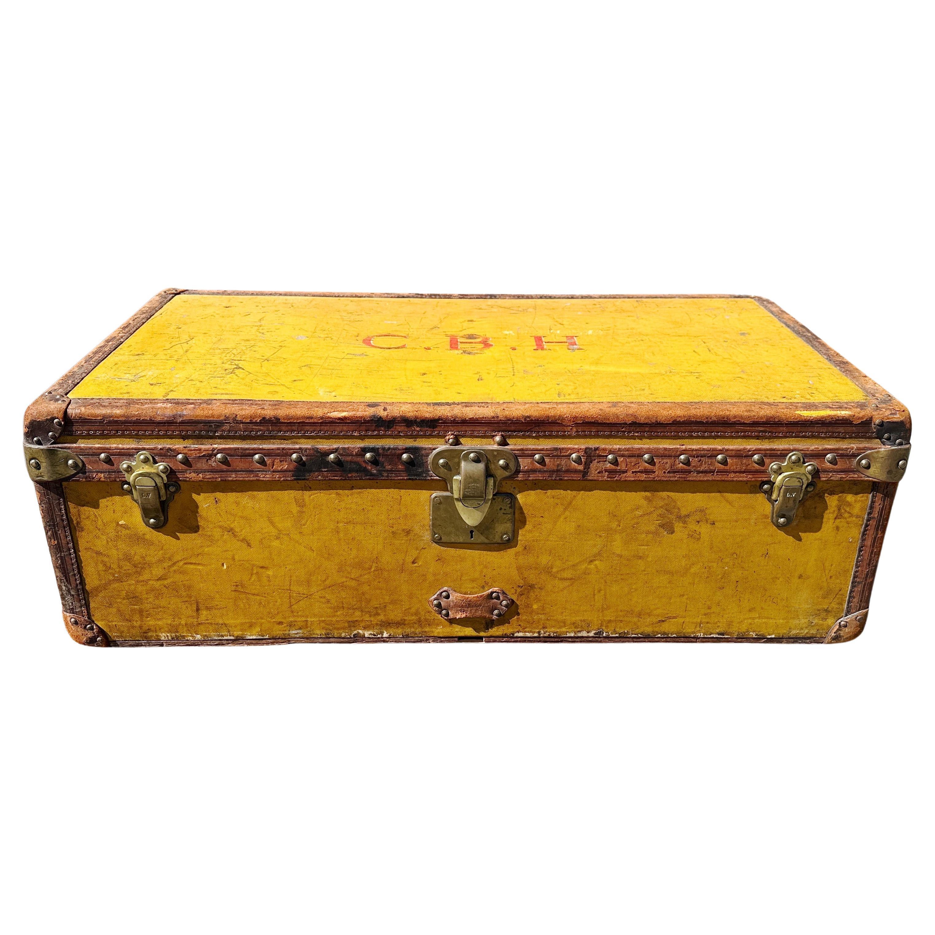 1920s LOUIS VUITTON Orange Vuittonite Cabin Steamer Trunk w/ provenance