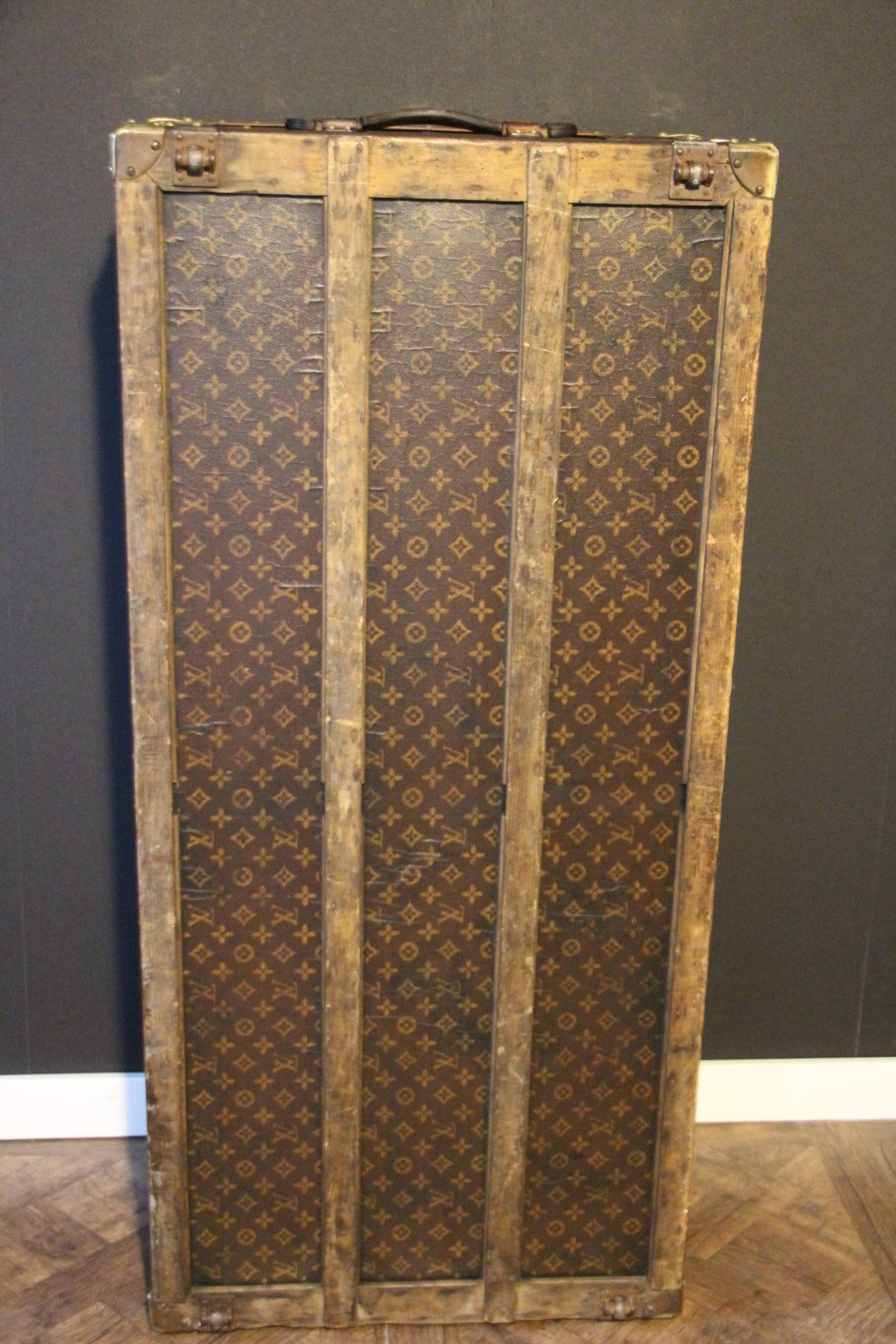 Baule a vapore Louis Vuitton del 1920 con monogram stencil, 120 cm Baule Vuitton in vendita 11