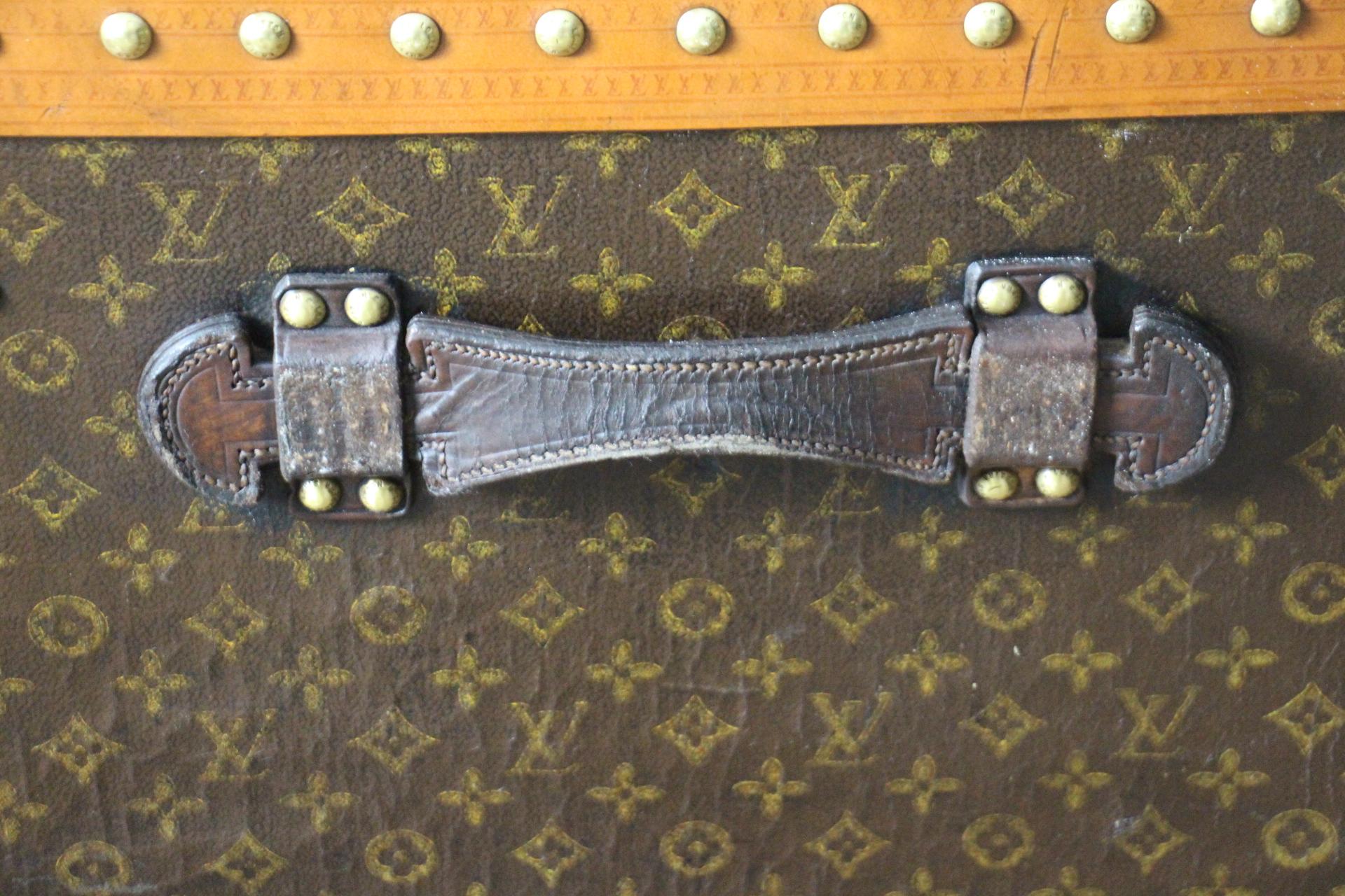 Baule a vapore Louis Vuitton del 1920 con monogram stencil, 120 cm Baule Vuitton in vendita 3