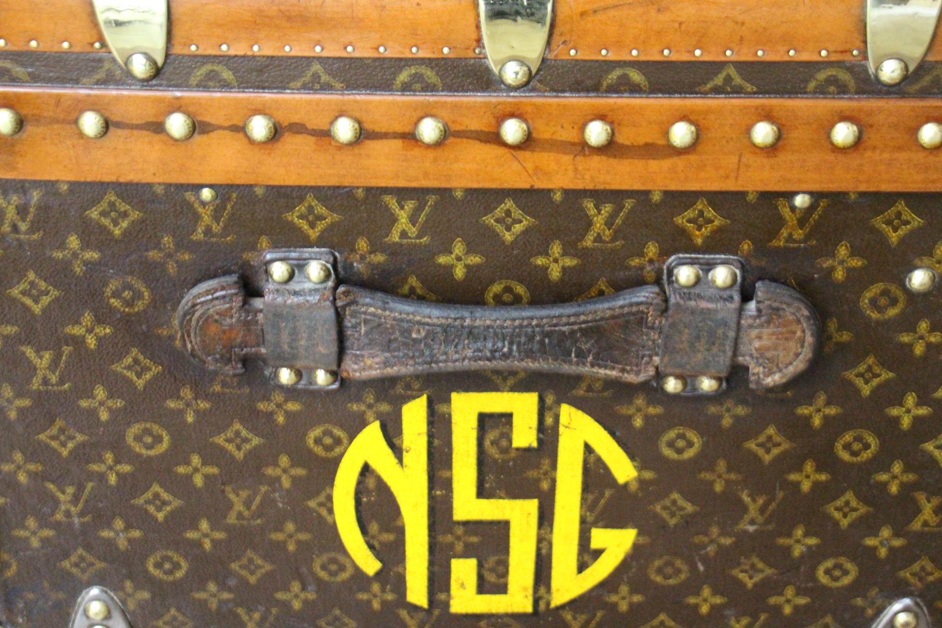 Baule a vapore Louis Vuitton del 1920 con monogram stencil, 130 cm Baule Vuitton in vendita 2