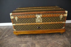 1920's Louis Vuitton Steamer Trunk in Stenciled Monogram, 90 cm Vuitton Trunk