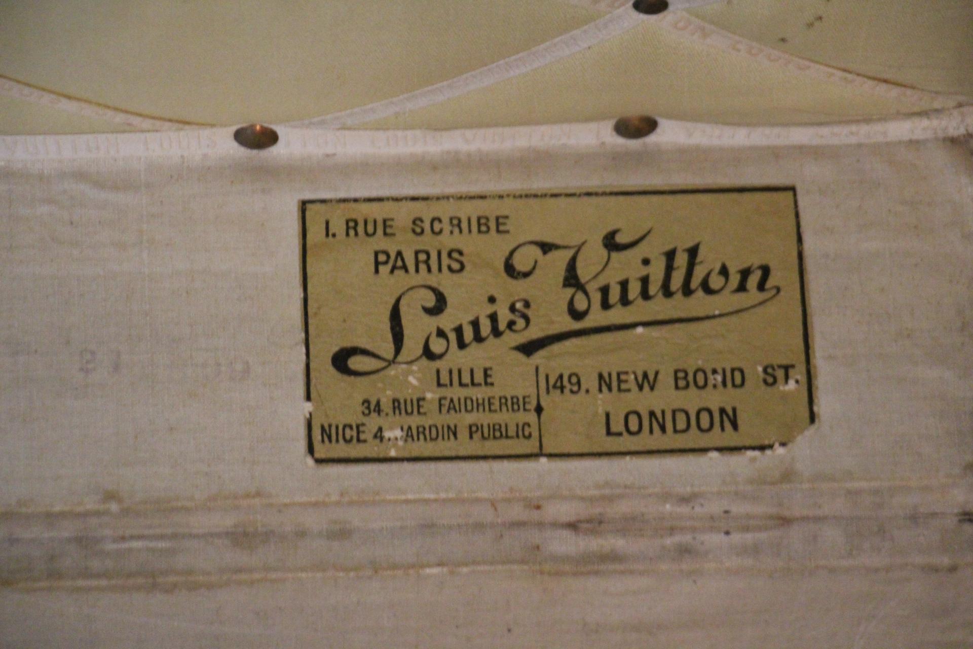 Malle à vapeur Louis Vuitton des années 1920 avec monogramme au pochoir, Malle Louis Vuitton 6