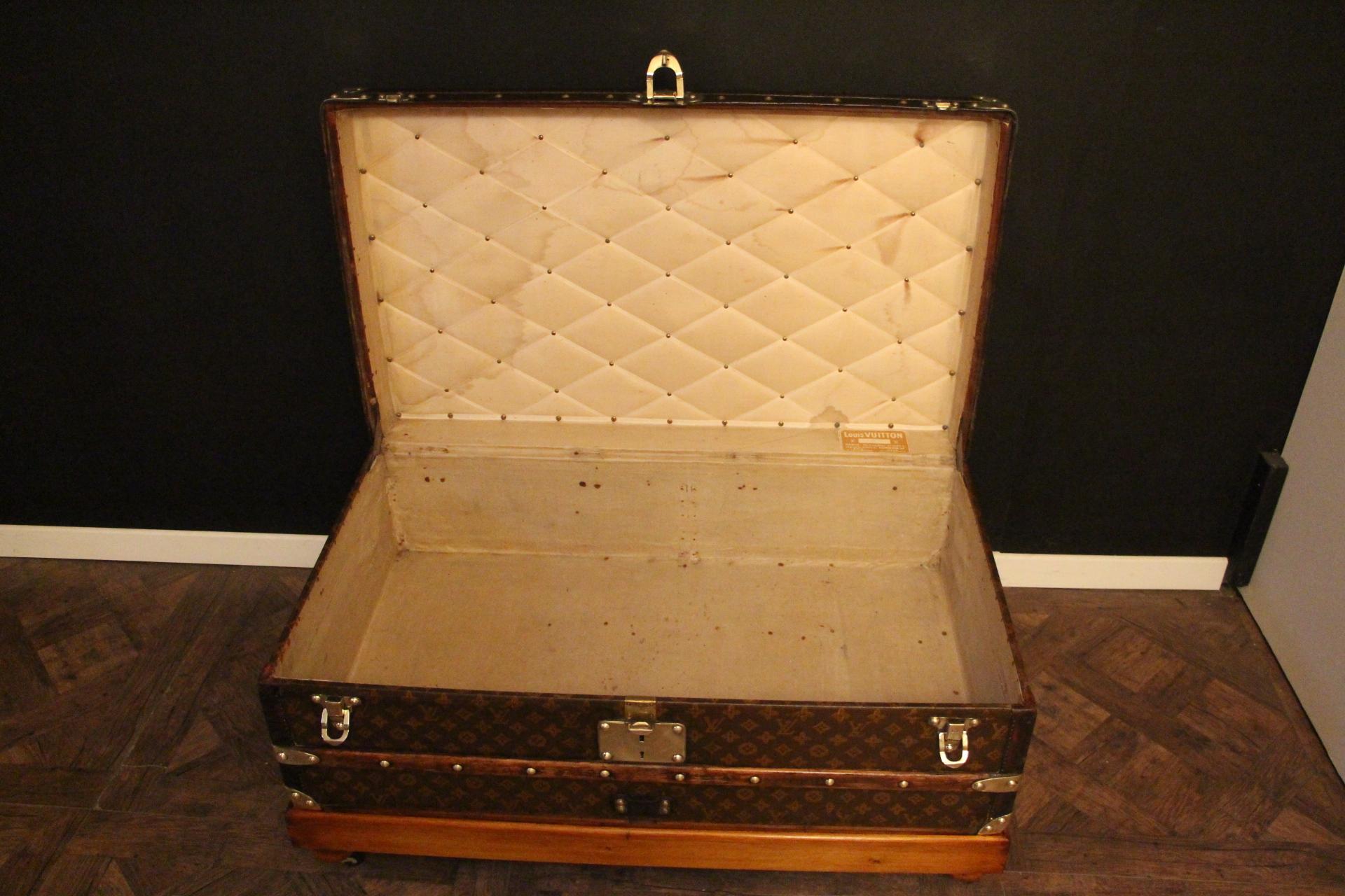 1920's Louis Vuitton Steamer Trunk in Stenciled Monogram , Vuitton Trunk For Sale 3