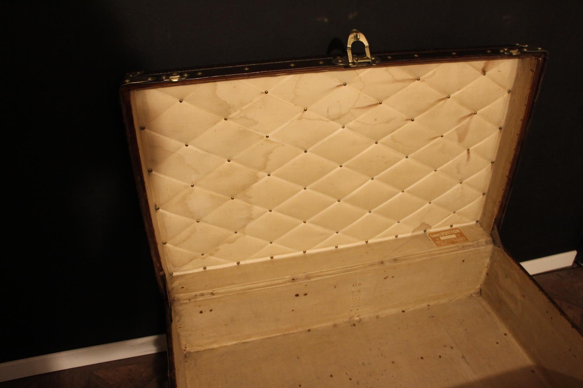 1920's Louis Vuitton Steamer Trunk in Stenciled Monogram , Vuitton Trunk For Sale 6