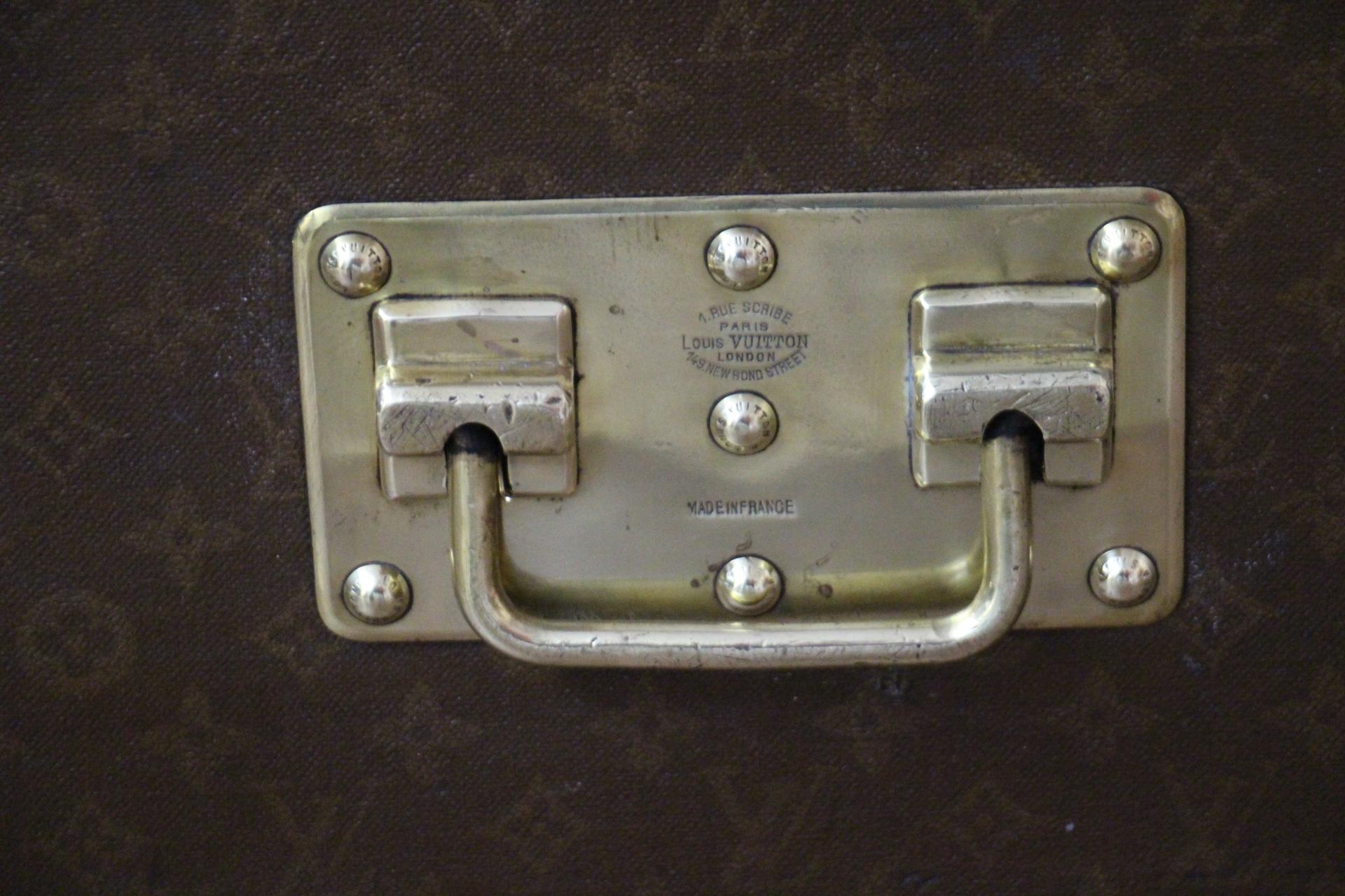 Baule Louis Vuitton anni '20 in Monogram, Baule a vapore Louis Vuitton da 100 cm in vendita 4