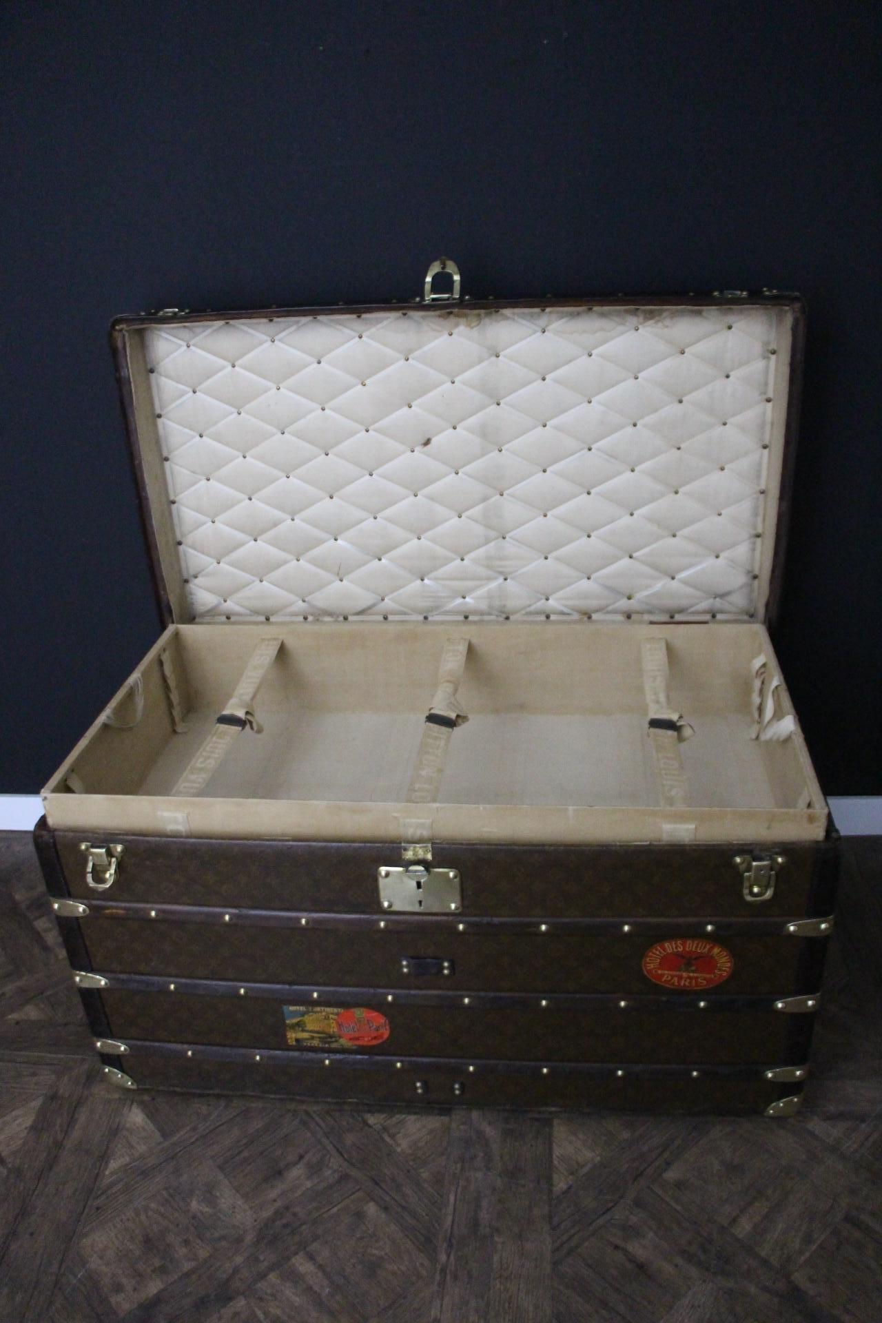 Baule Louis Vuitton anni '20 in Monogram, Baule a vapore Louis Vuitton da 100 cm in vendita 10