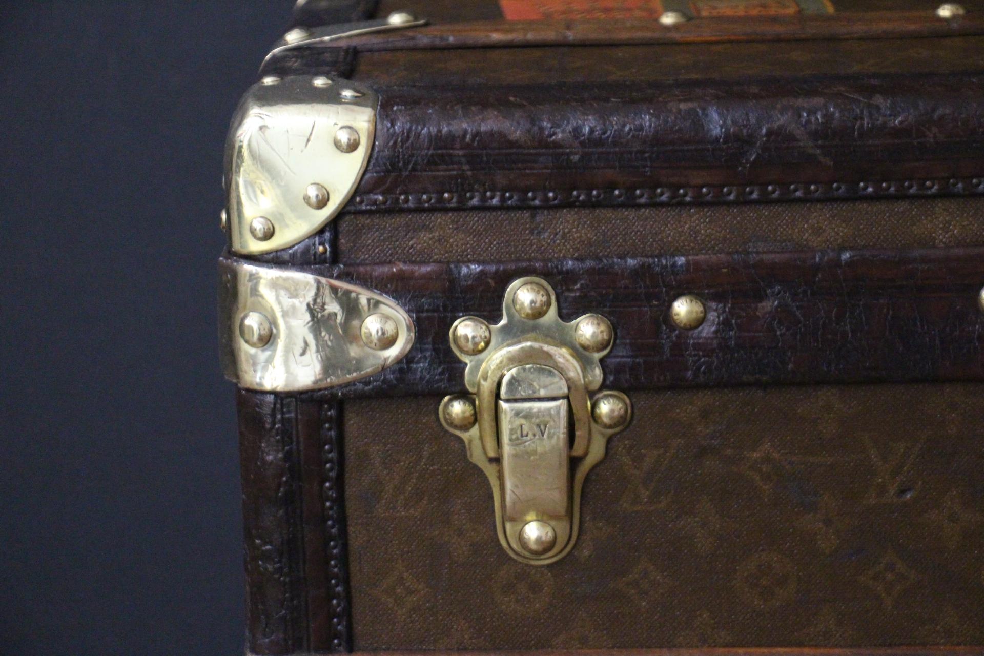 Francese Baule Louis Vuitton anni '20 in Monogram, Baule a vapore Louis Vuitton da 100 cm in vendita