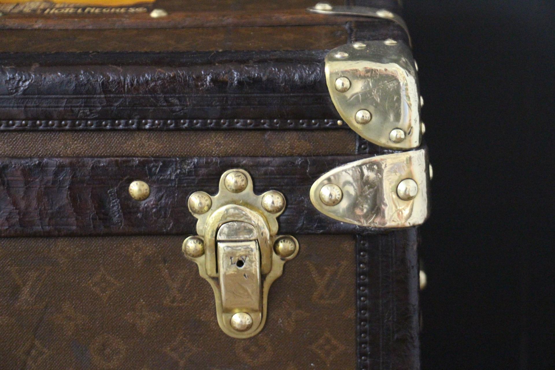 Inizio XX secolo Baule Louis Vuitton anni '20 in Monogram, Baule a vapore Louis Vuitton da 100 cm in vendita