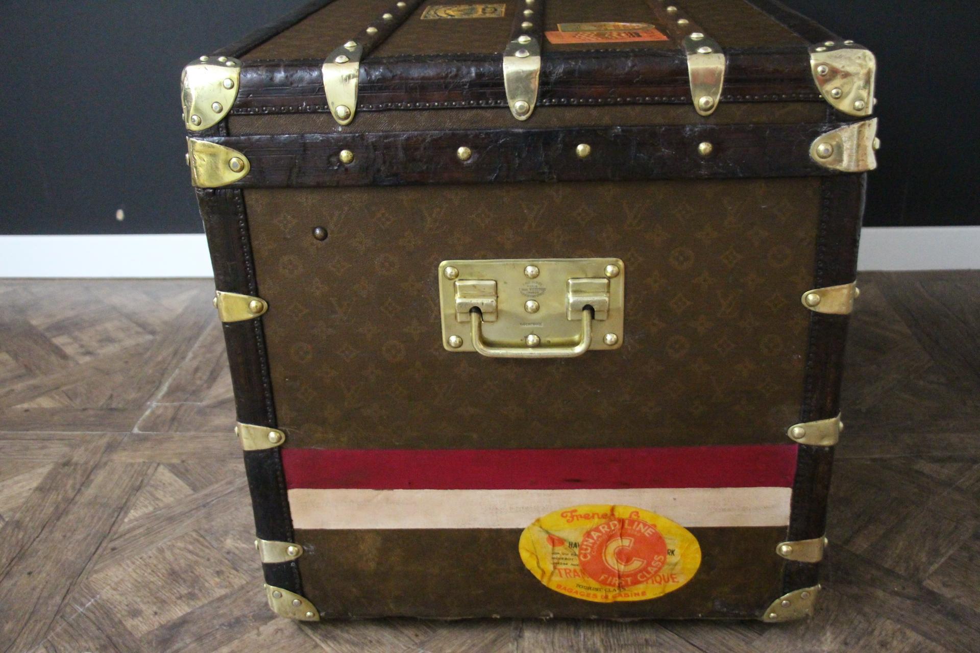 Baule Louis Vuitton anni '20 in Monogram, Baule a vapore Louis Vuitton da 100 cm in vendita 3