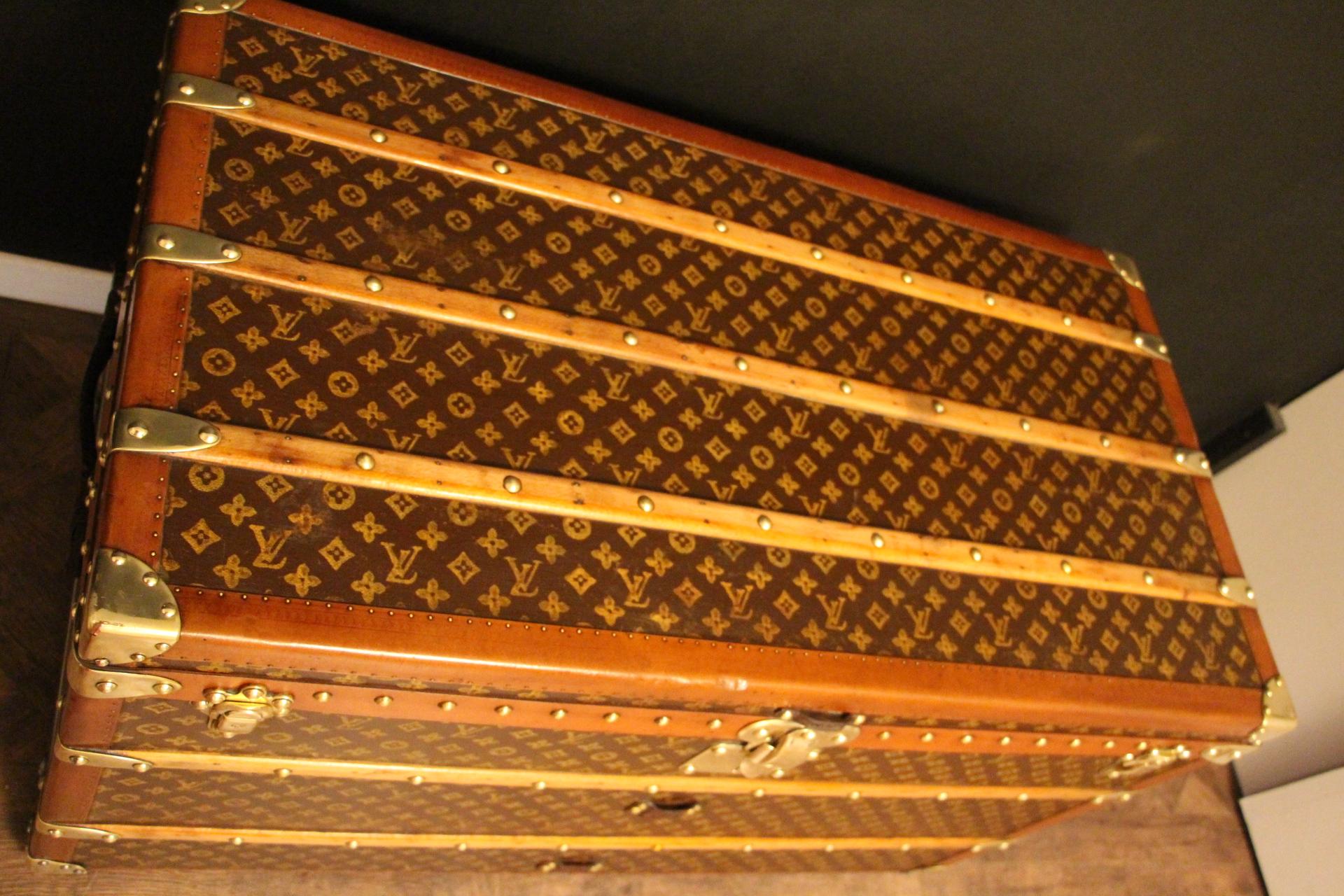 Brass 1920's Louis Vuitton Trunk in Monogram