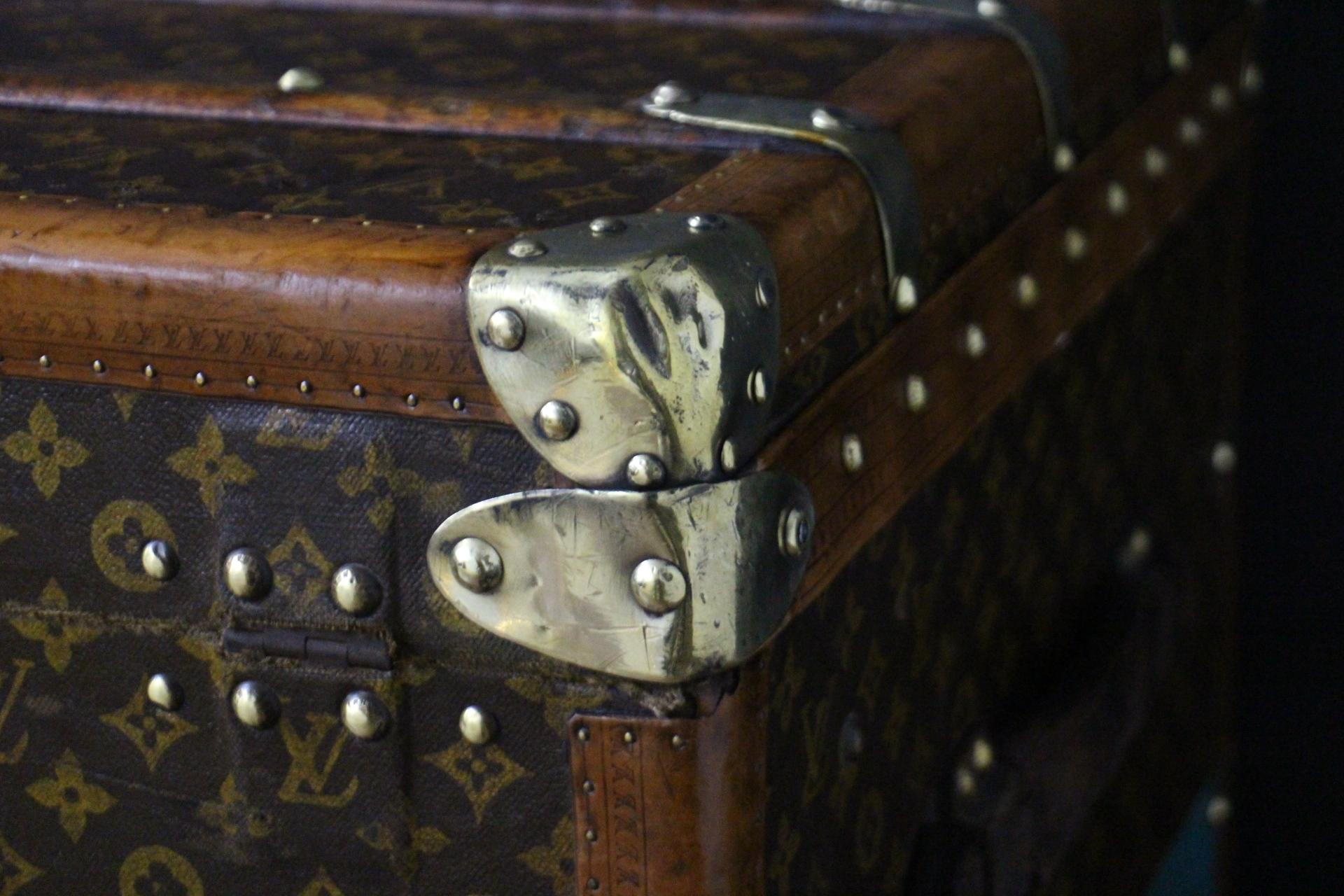 Malle Louis Vuitton des années 1920 avec monogramme, Malle à vapeur Louis Vuitton 100 cm en vente 7