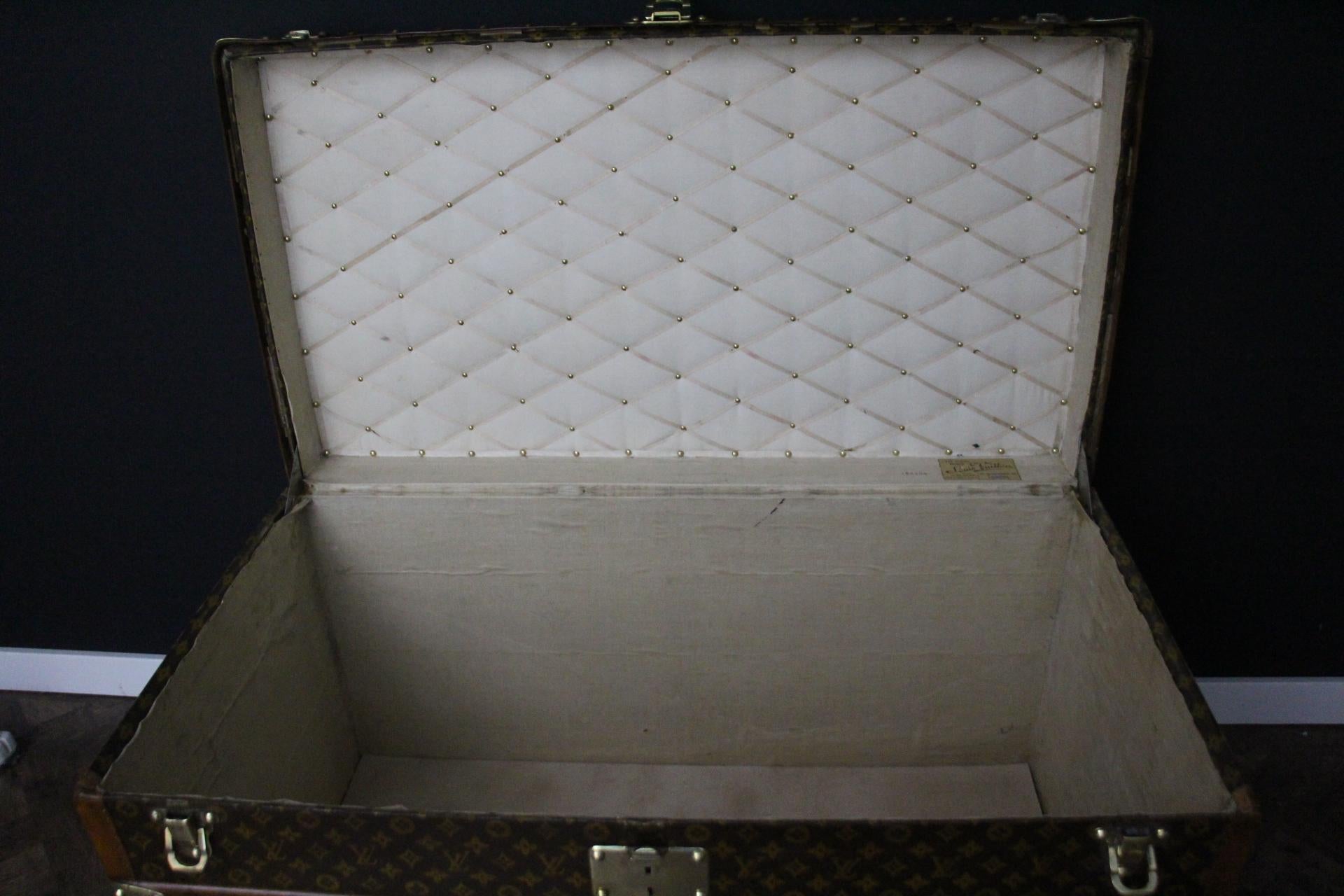 Malle Louis Vuitton des années 1920 avec monogramme, Malle à vapeur Louis Vuitton 100 cm en vente 8