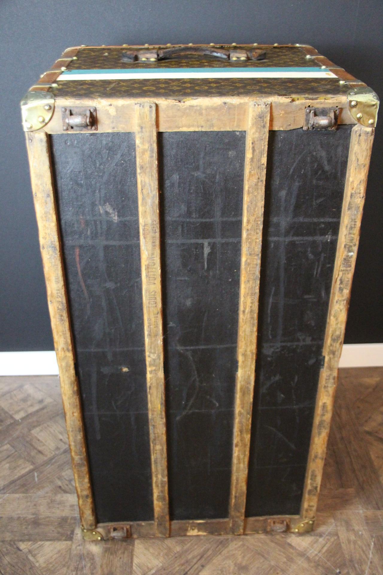 Malle Louis Vuitton des années 1920 avec monogramme, Malle à vapeur Louis Vuitton 100 cm en vente 13