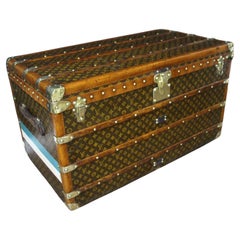 Baúl Louis Vuitton de 1920 con monograma, baúl de vapor Louis Vuitton de 100 cm